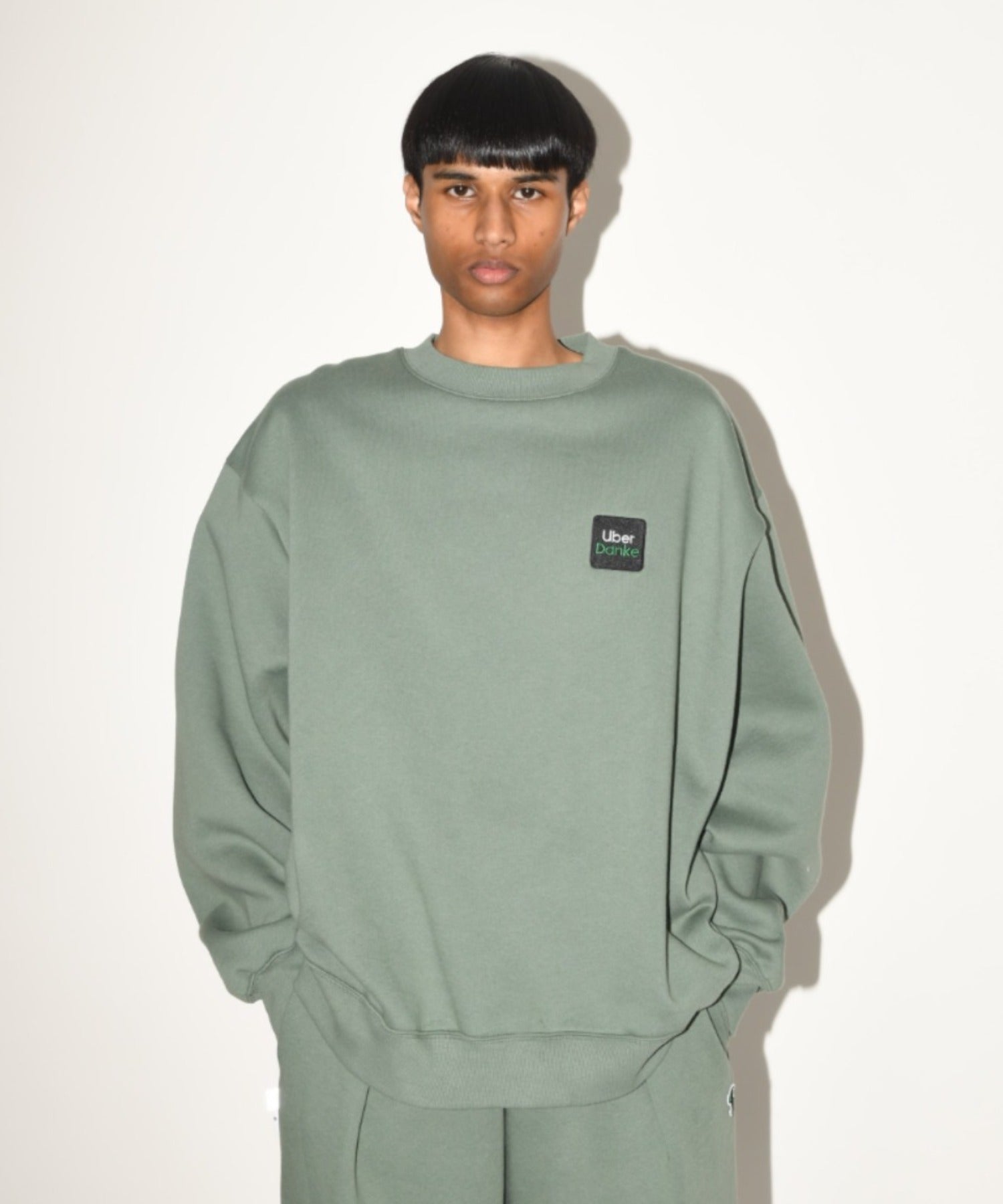 'Uber Danke' sweat - ash gray