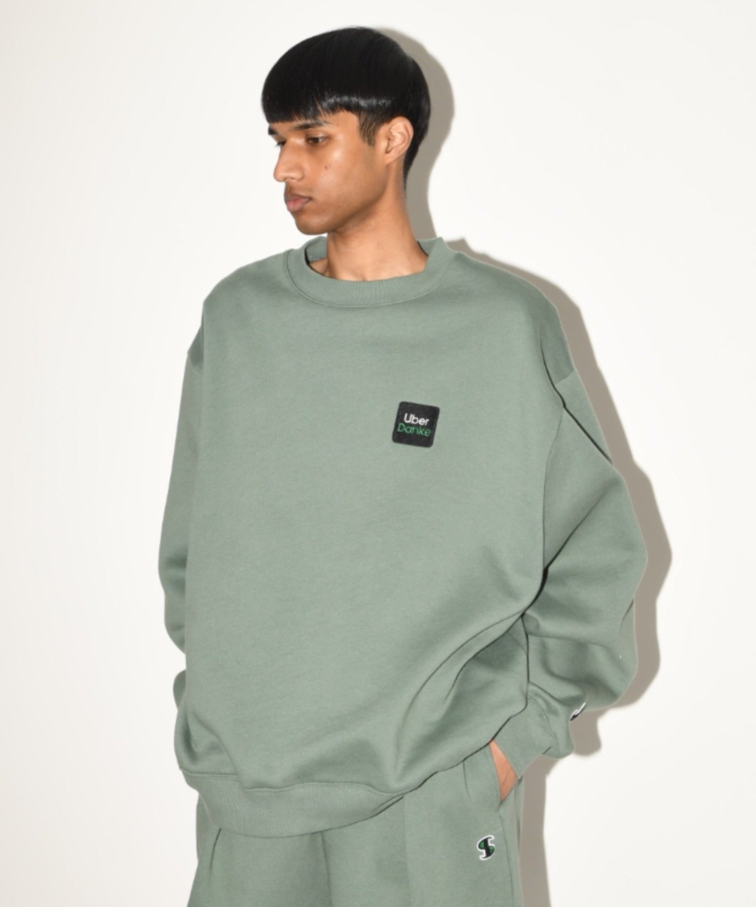 'Uber Danke' sweat - ash gray
