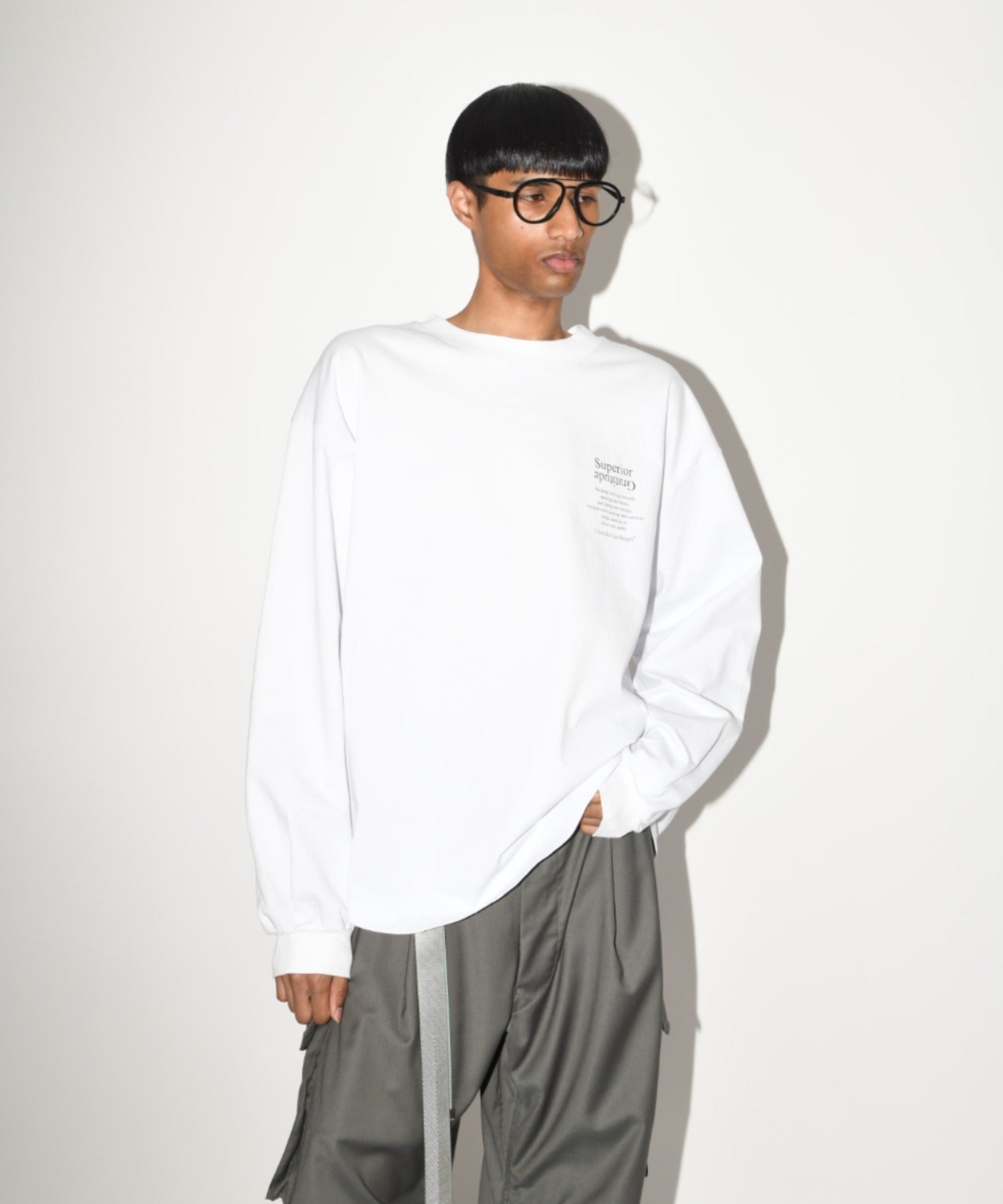 'Flower' L/S T - sage green