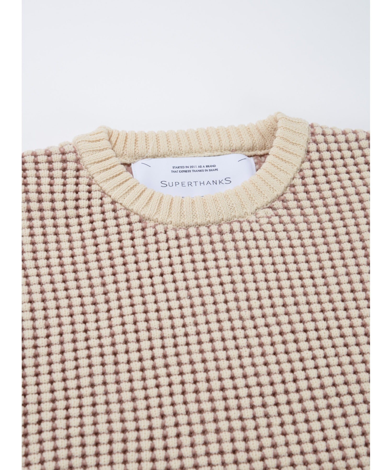 Popcorn crew neck knit - cream