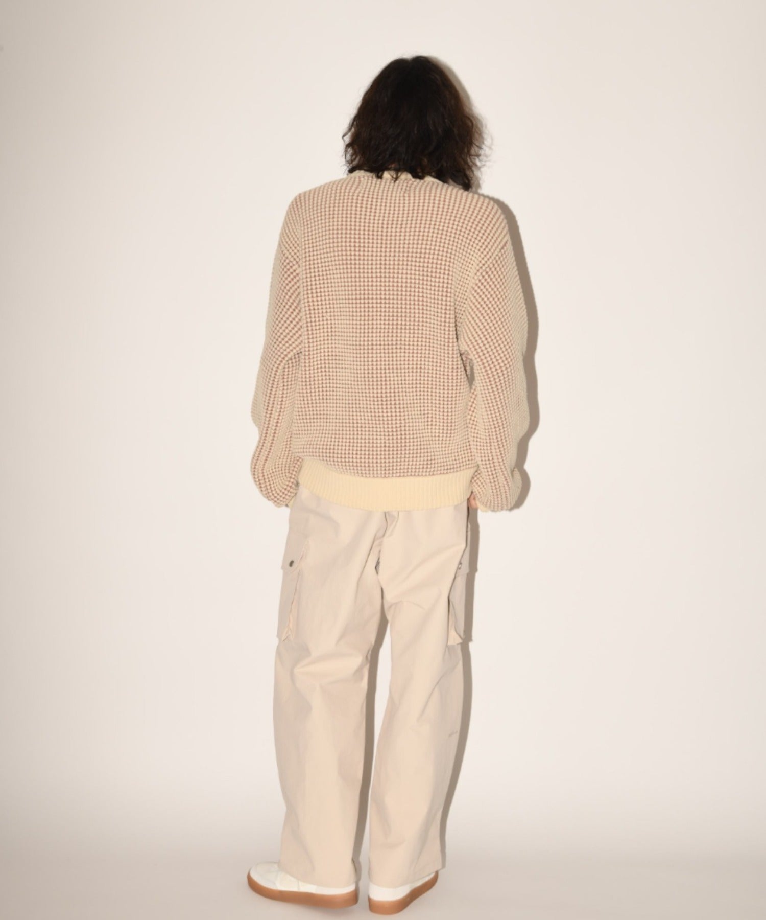 Popcorn crew neck knit - cream