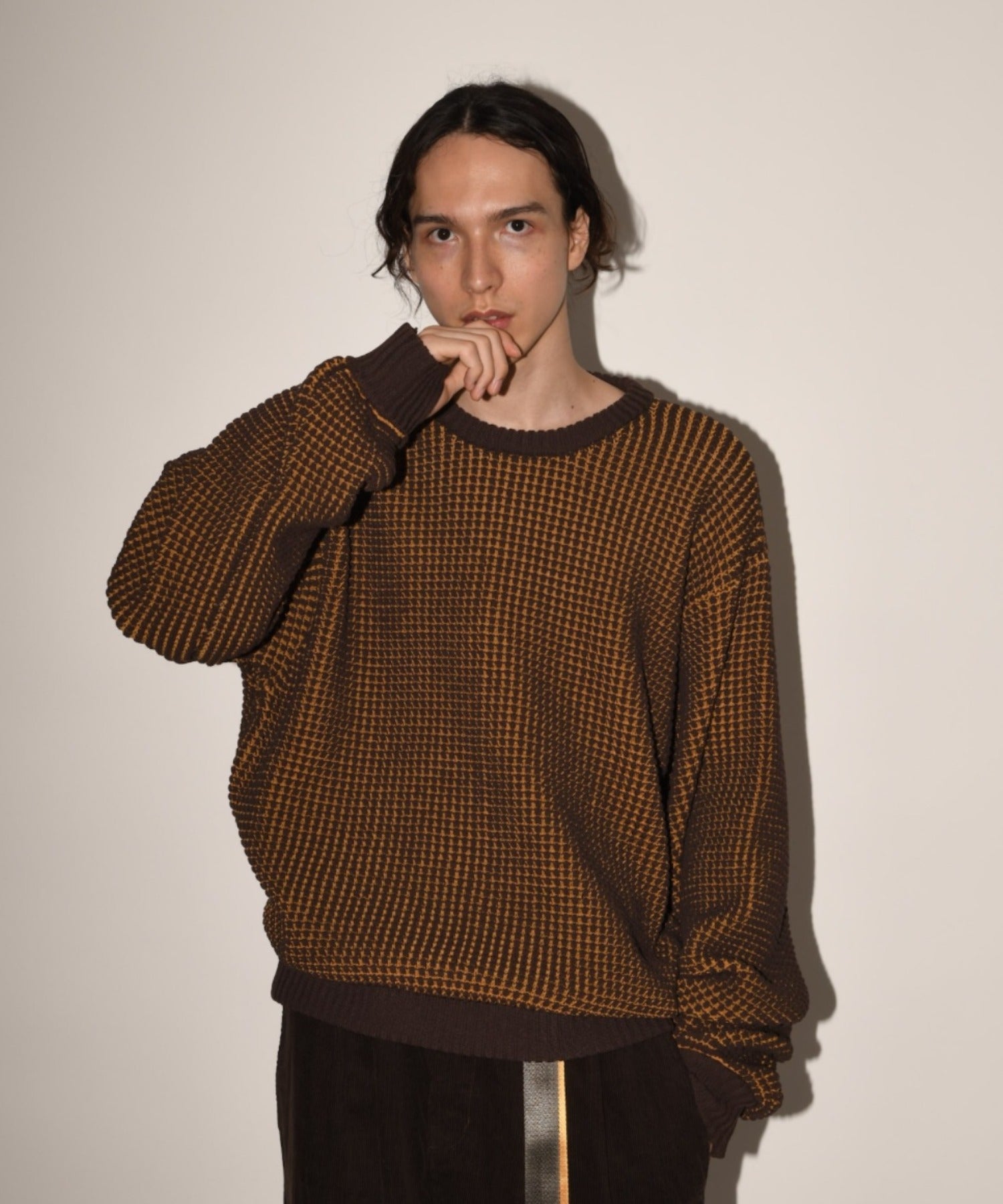 Popcorn crew neck knit - cream
