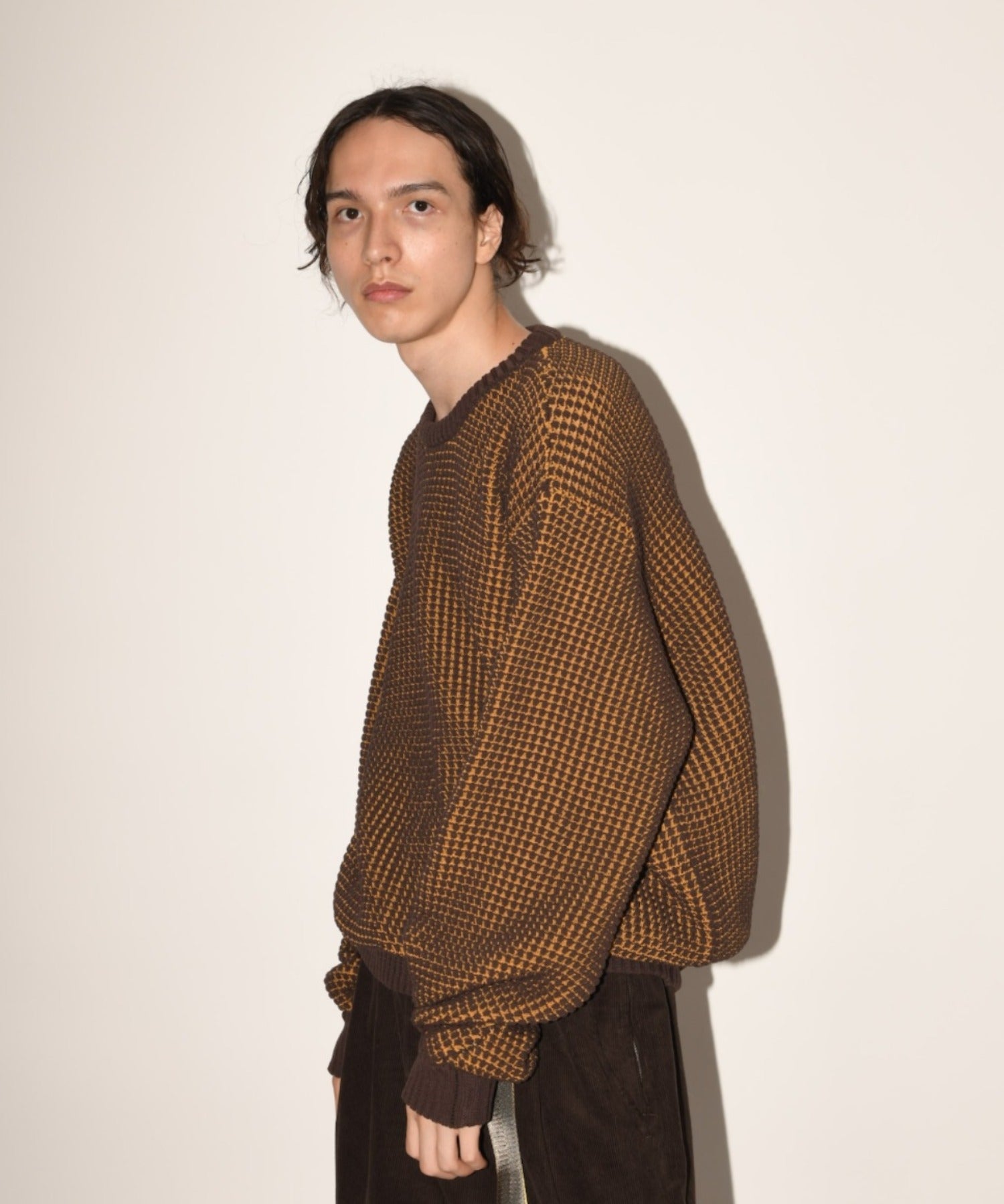 Popcorn crew neck knit - cream
