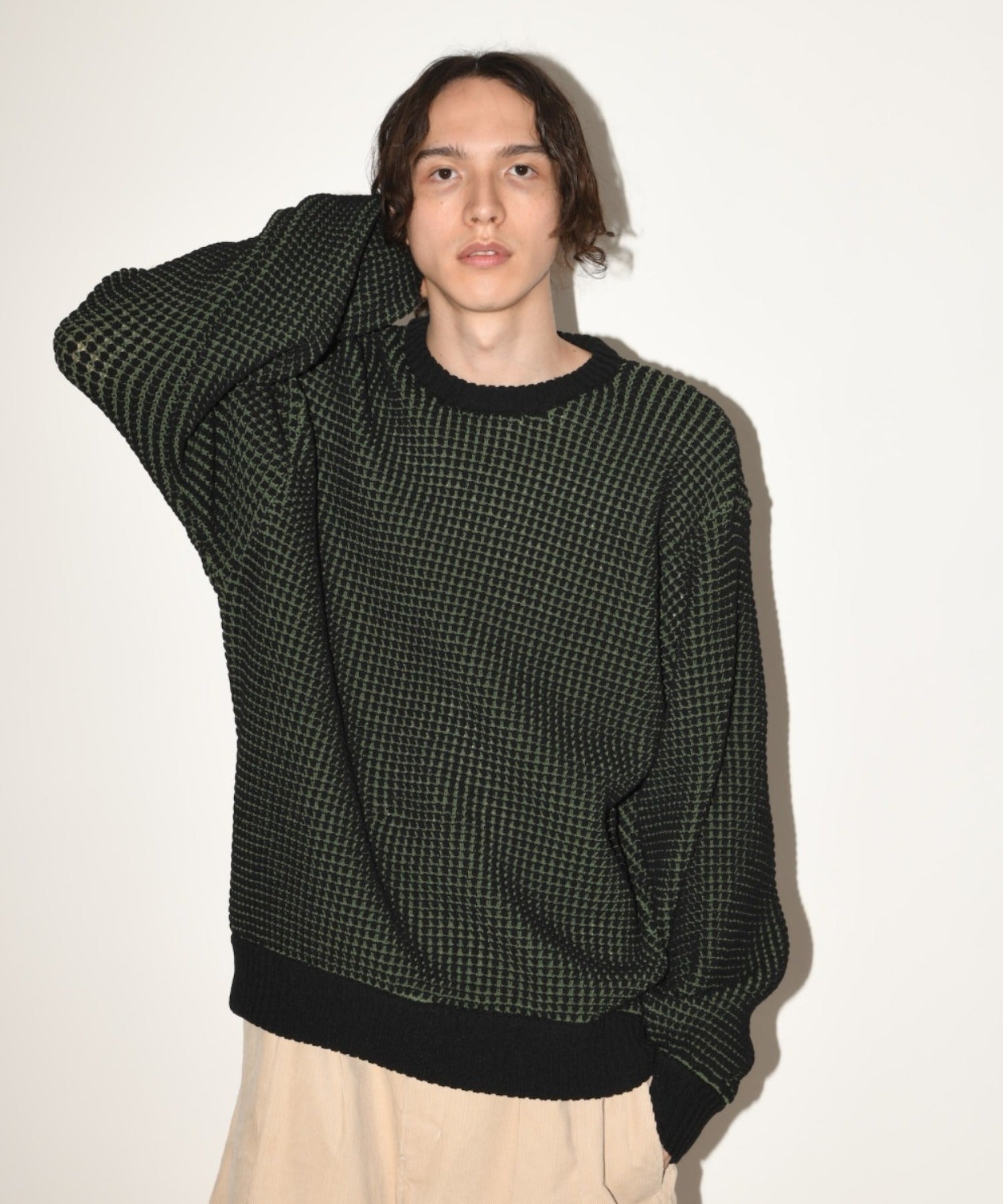 Popcorn crew neck knit - cream