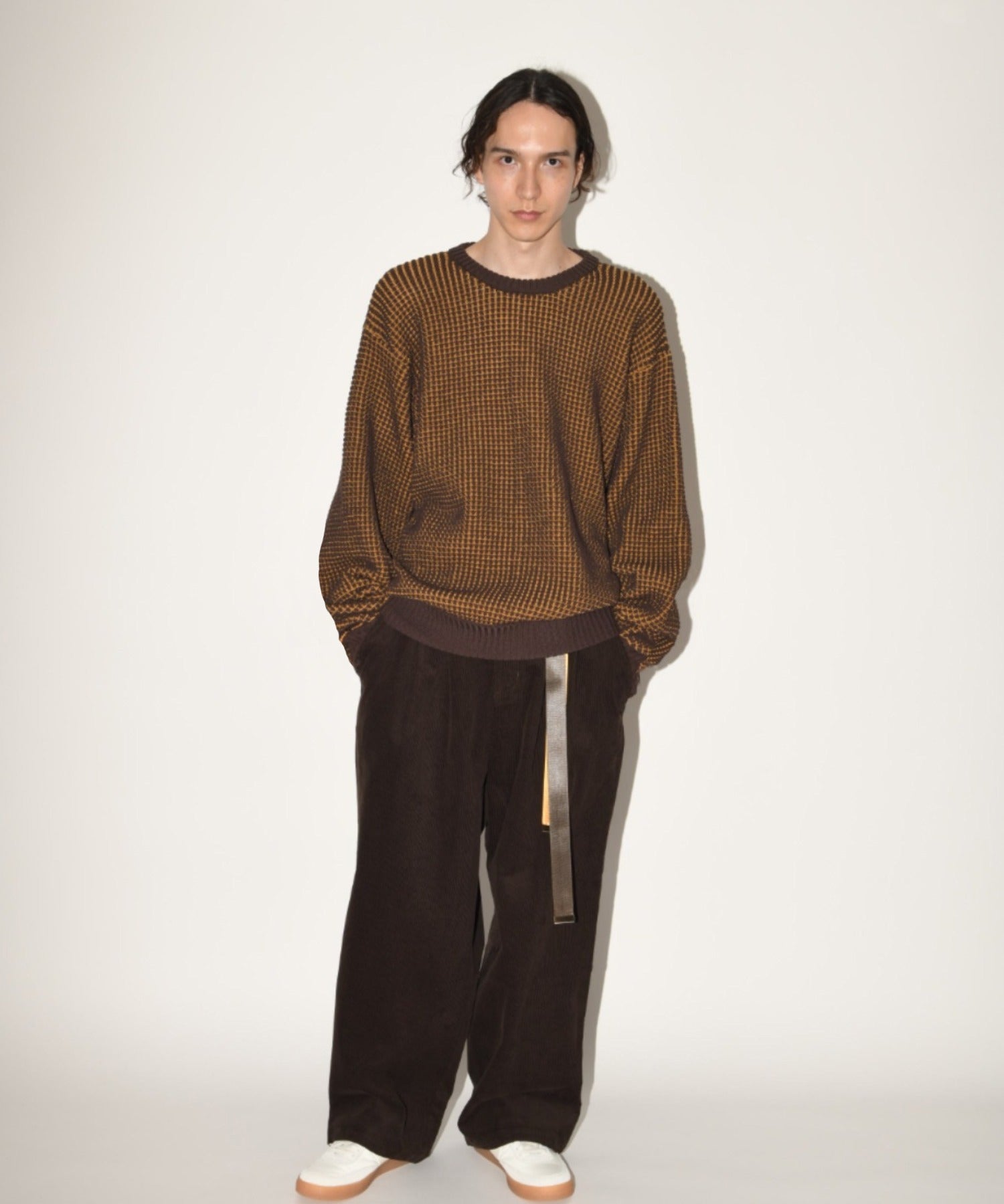 Popcorn crew neck knit - cream