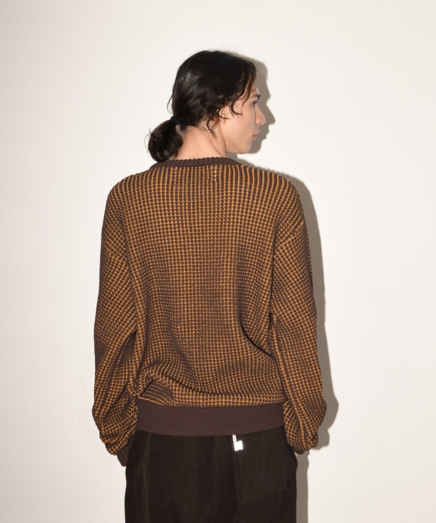 Popcorn crew neck knit - cream