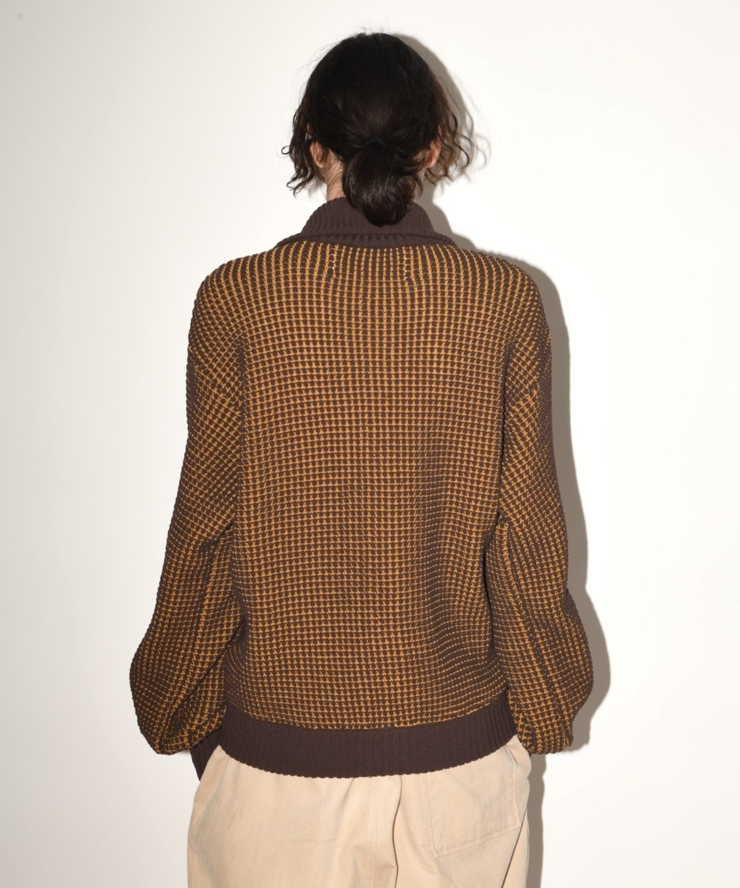 Popcorn knit cardigan - black