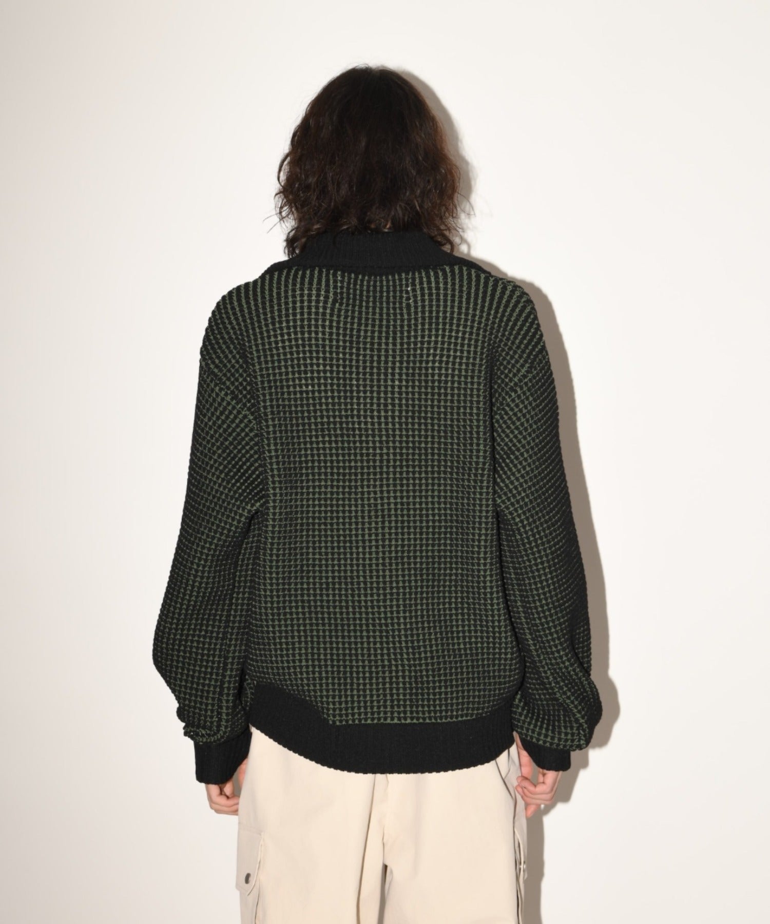 Popcorn knit cardigan - black