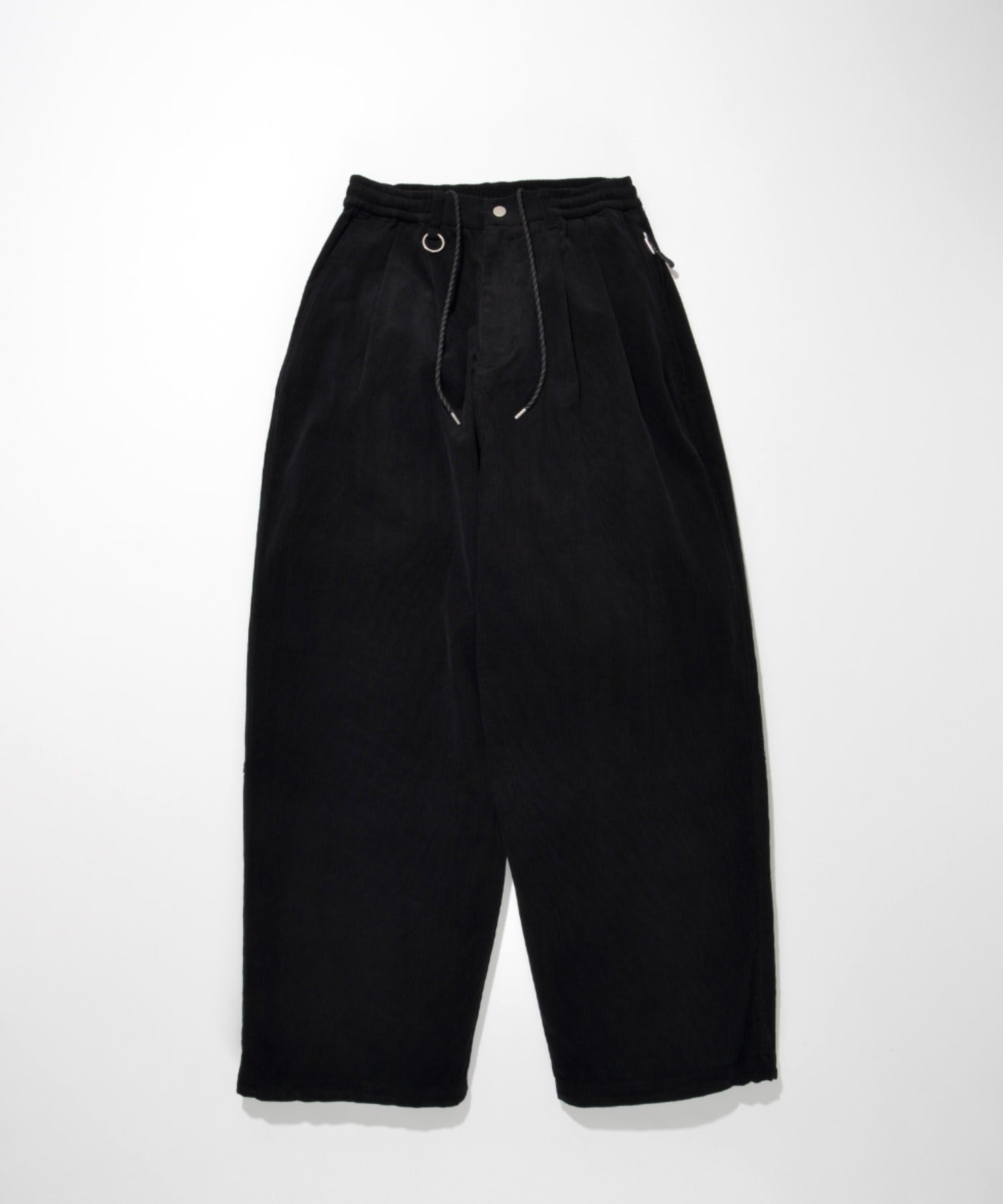 Corduroy neo slacks - black