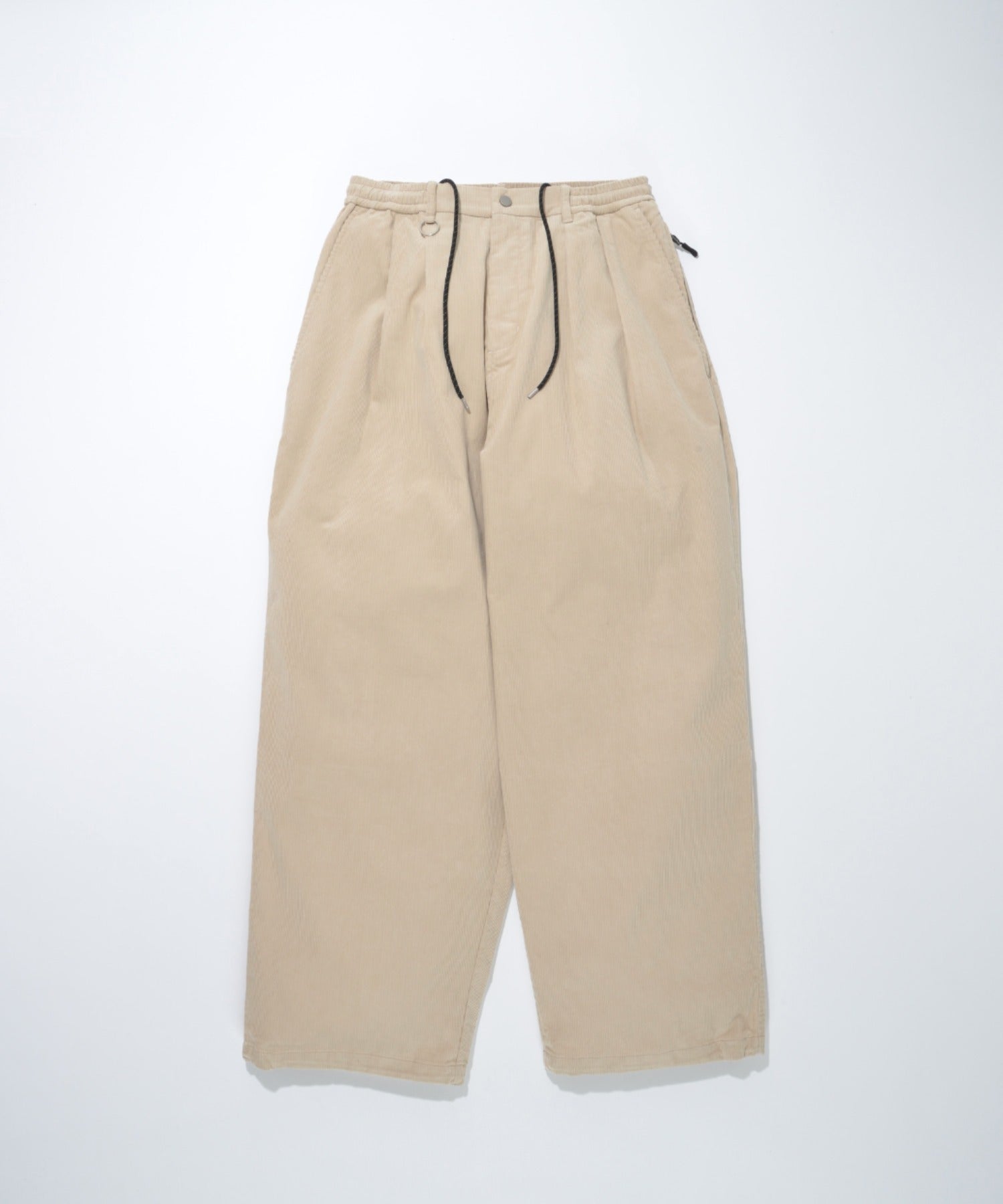 Corduroy neo slacks - black