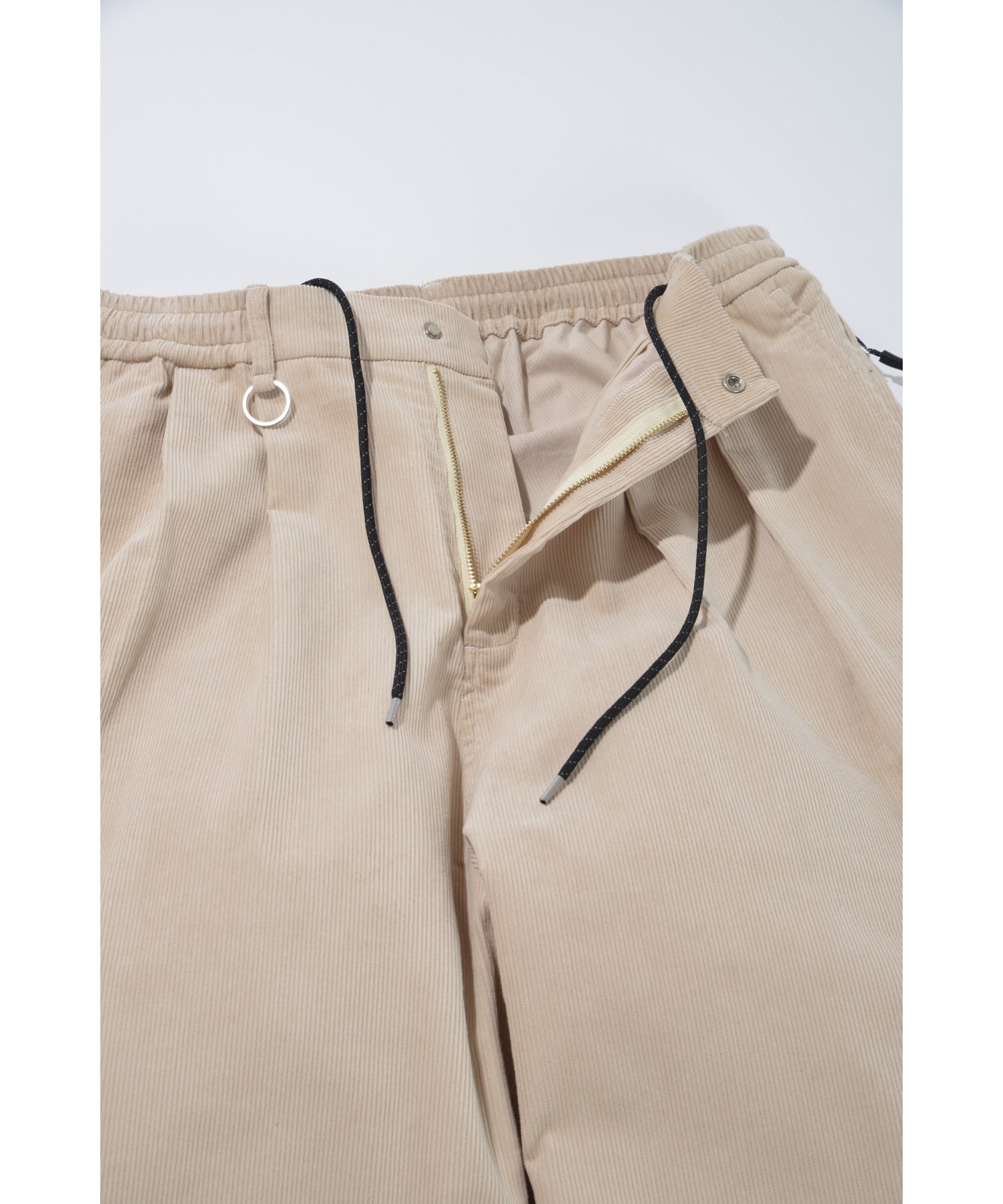Corduroy neo slacks - black