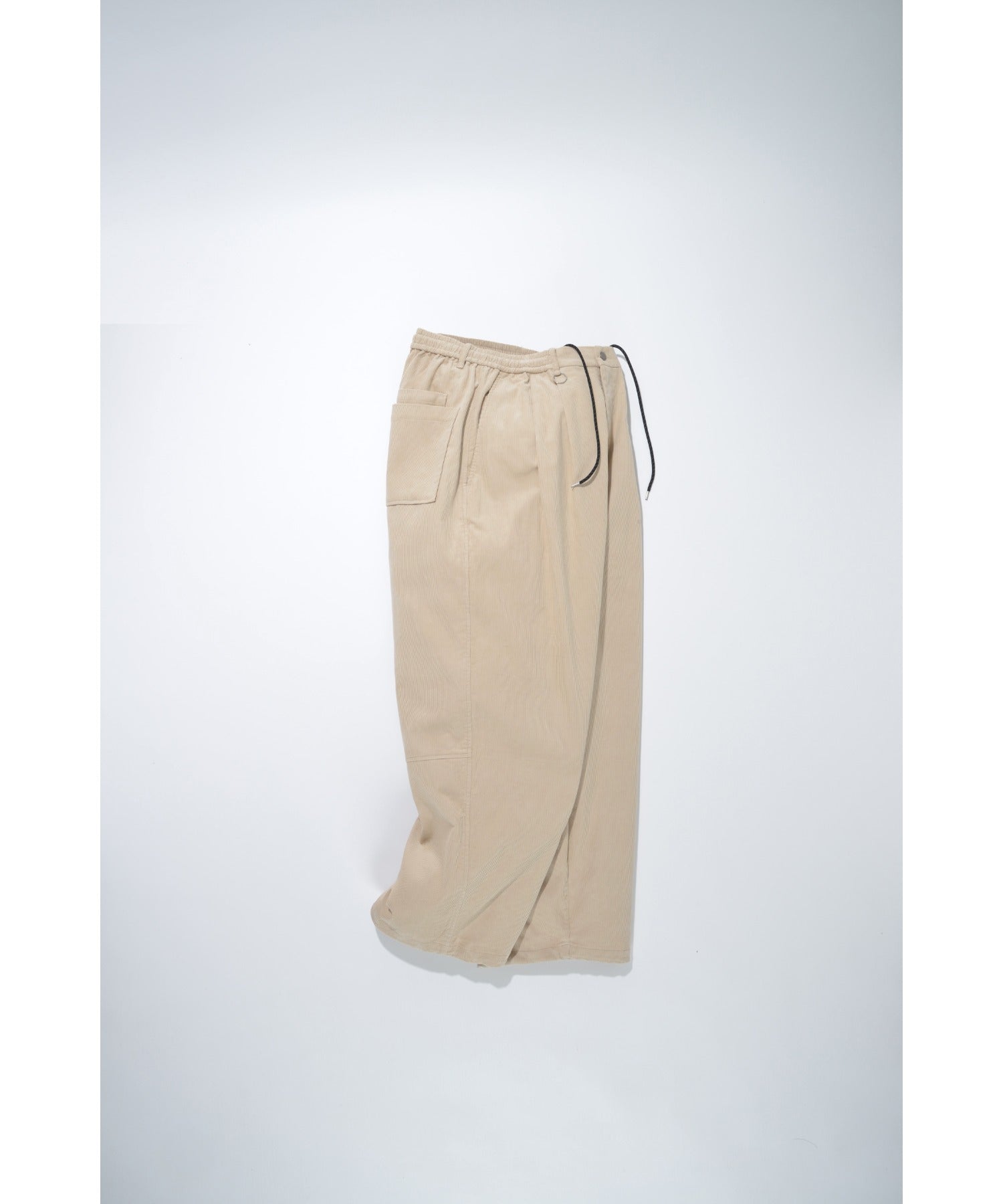 Corduroy neo slacks - black