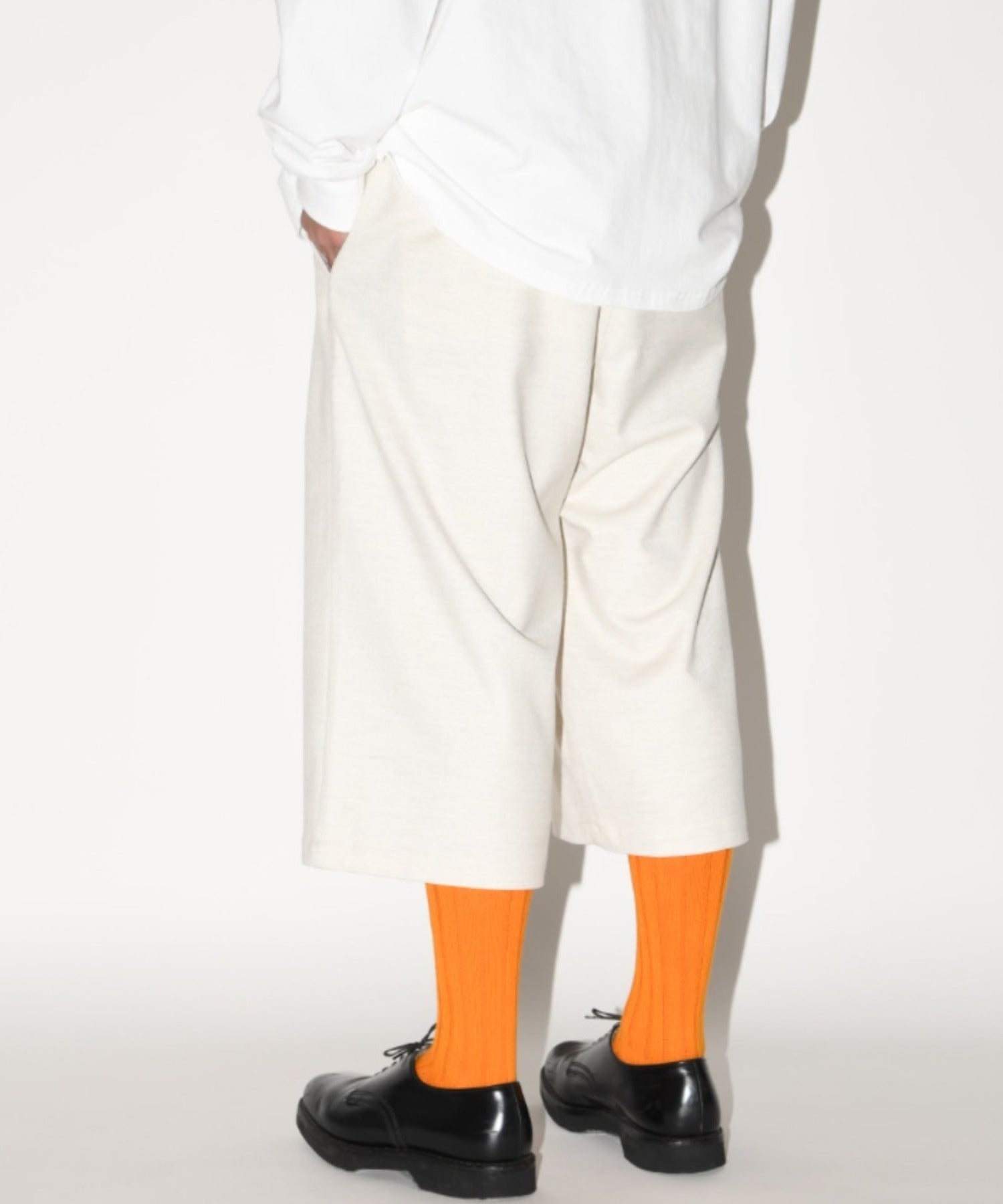 Cropped wide trousers - oatmeal