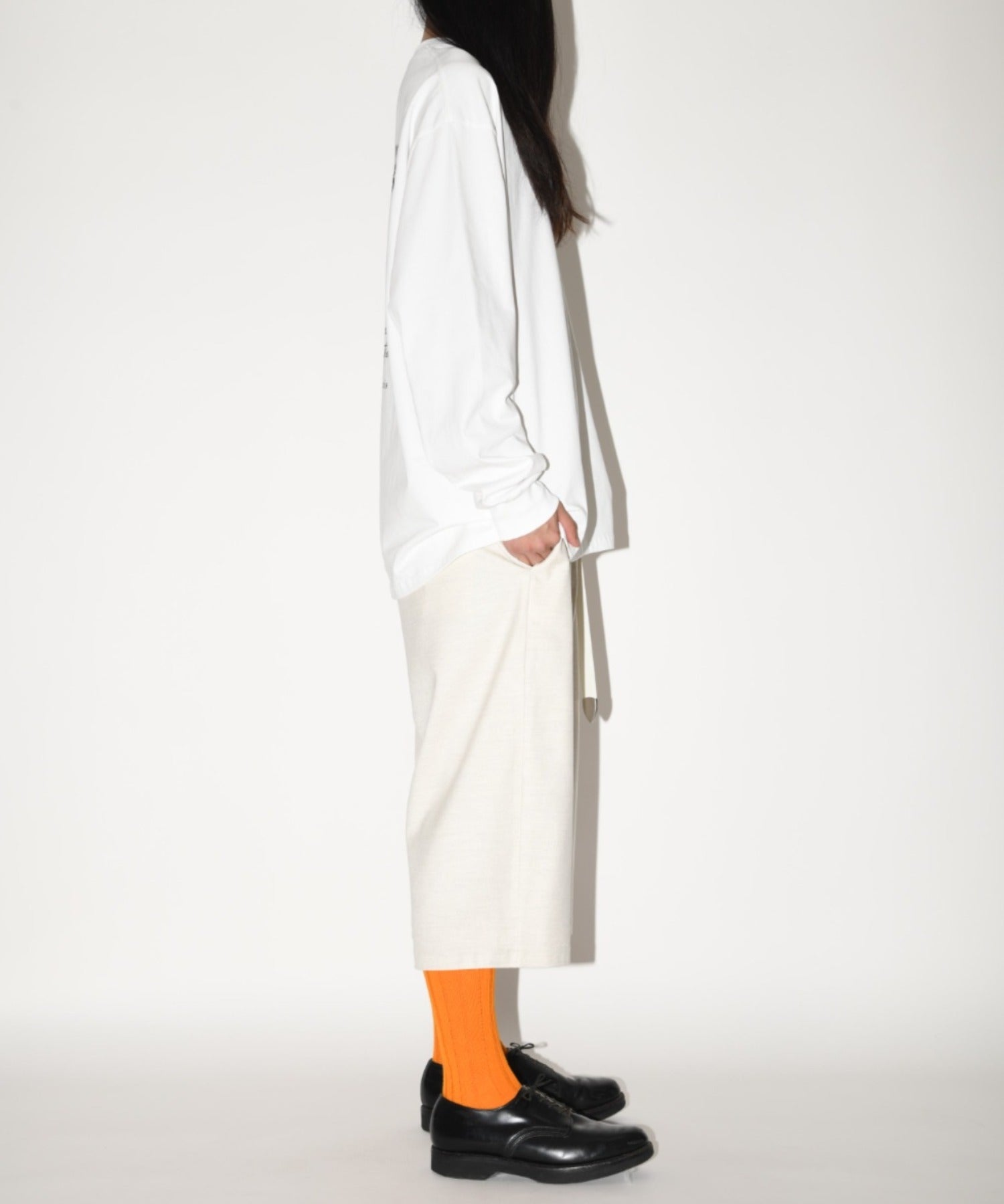 Cropped wide trousers - oatmeal