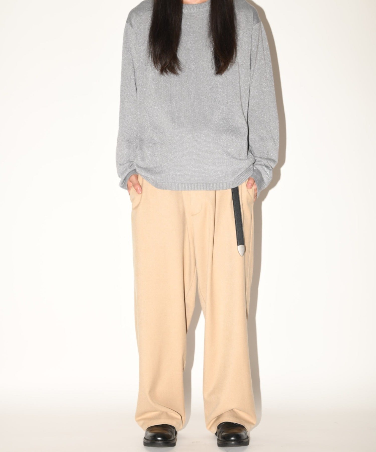 Wide trousers - oatmeal