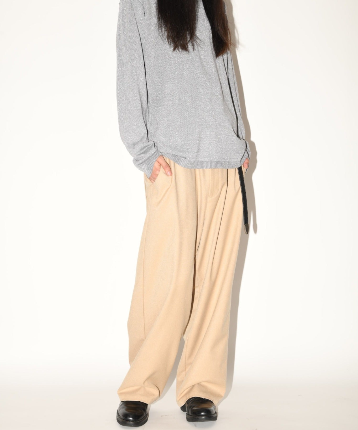 Wide trousers - oatmeal