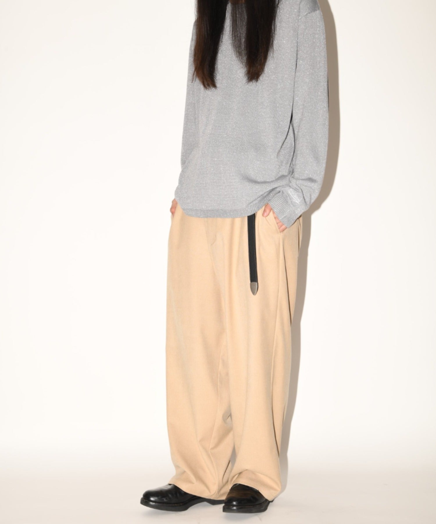 Wide trousers - oatmeal
