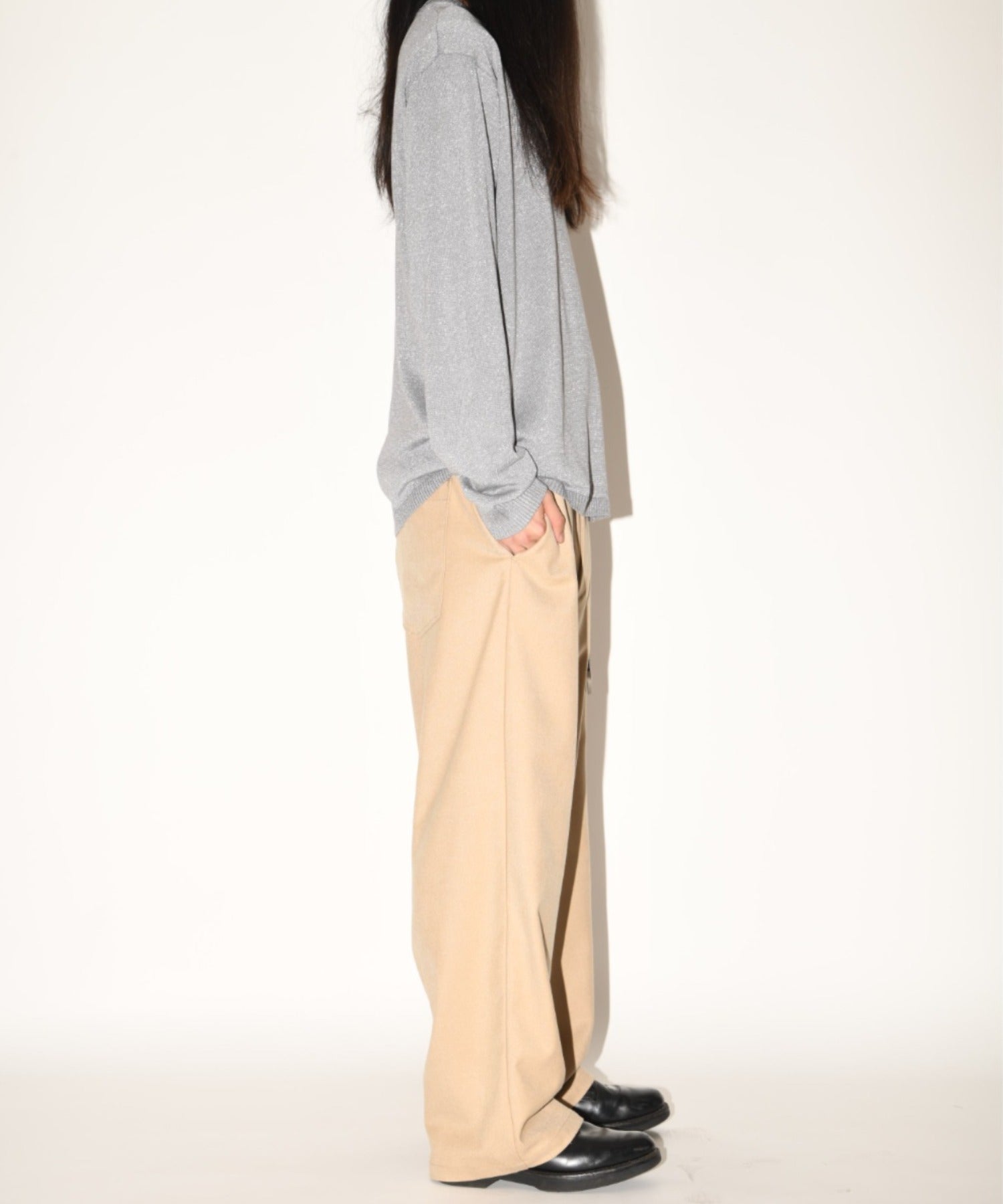 Wide trousers - oatmeal