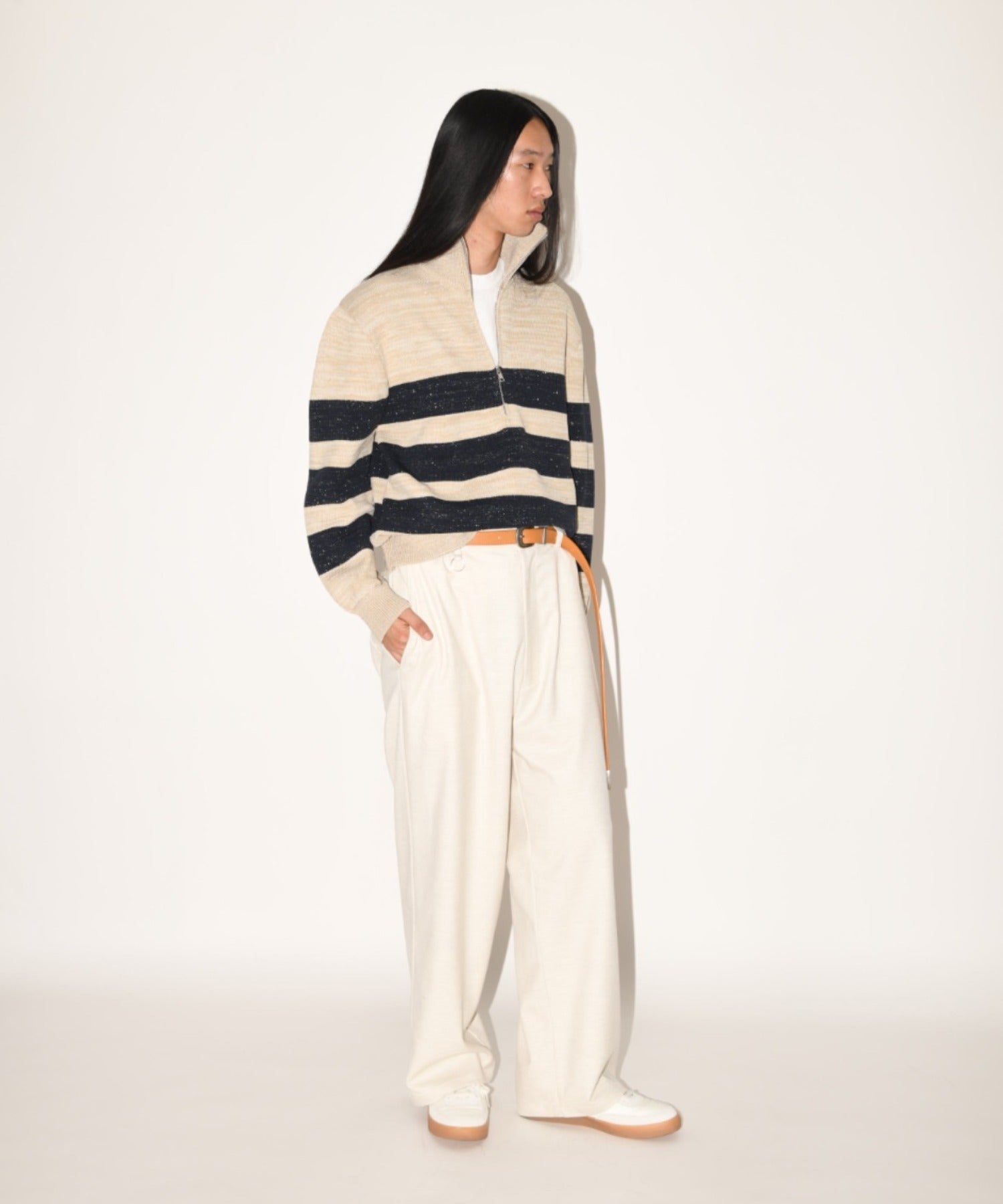 Wide trousers - oatmeal