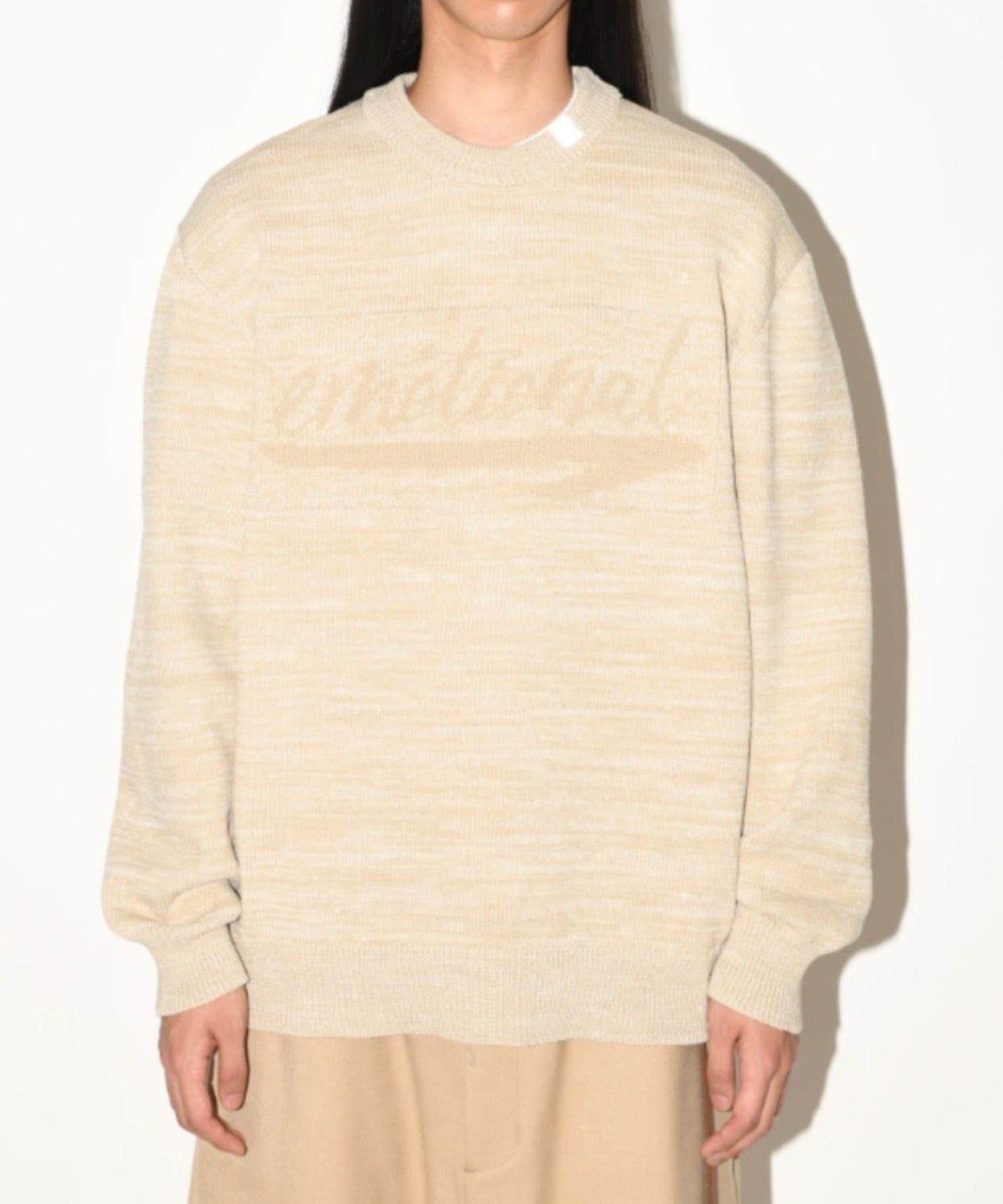 Glitter mix crew-neck knit - black mix