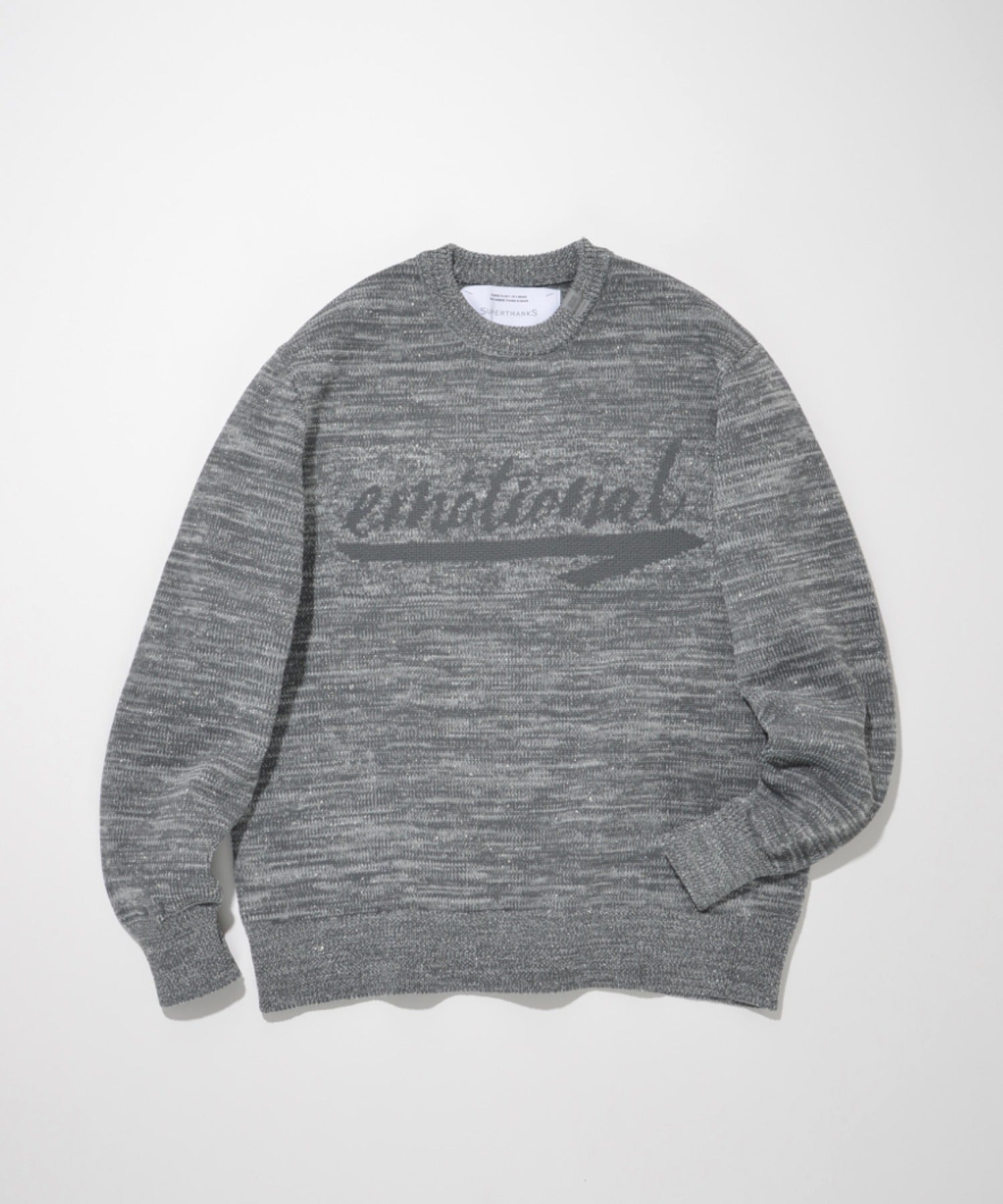Glitter mix crew-neck knit - black mix