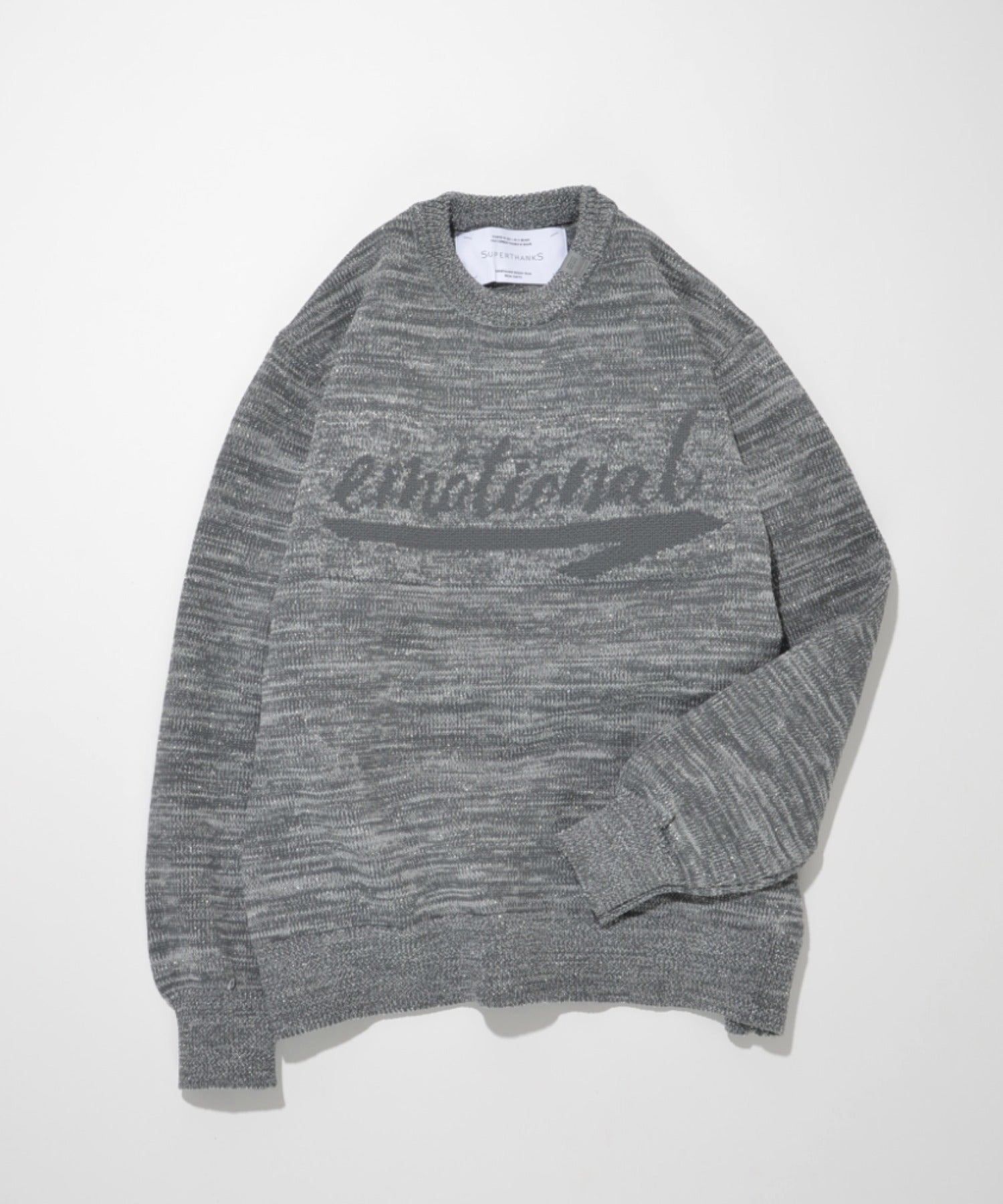 Glitter mix crew-neck knit - black mix