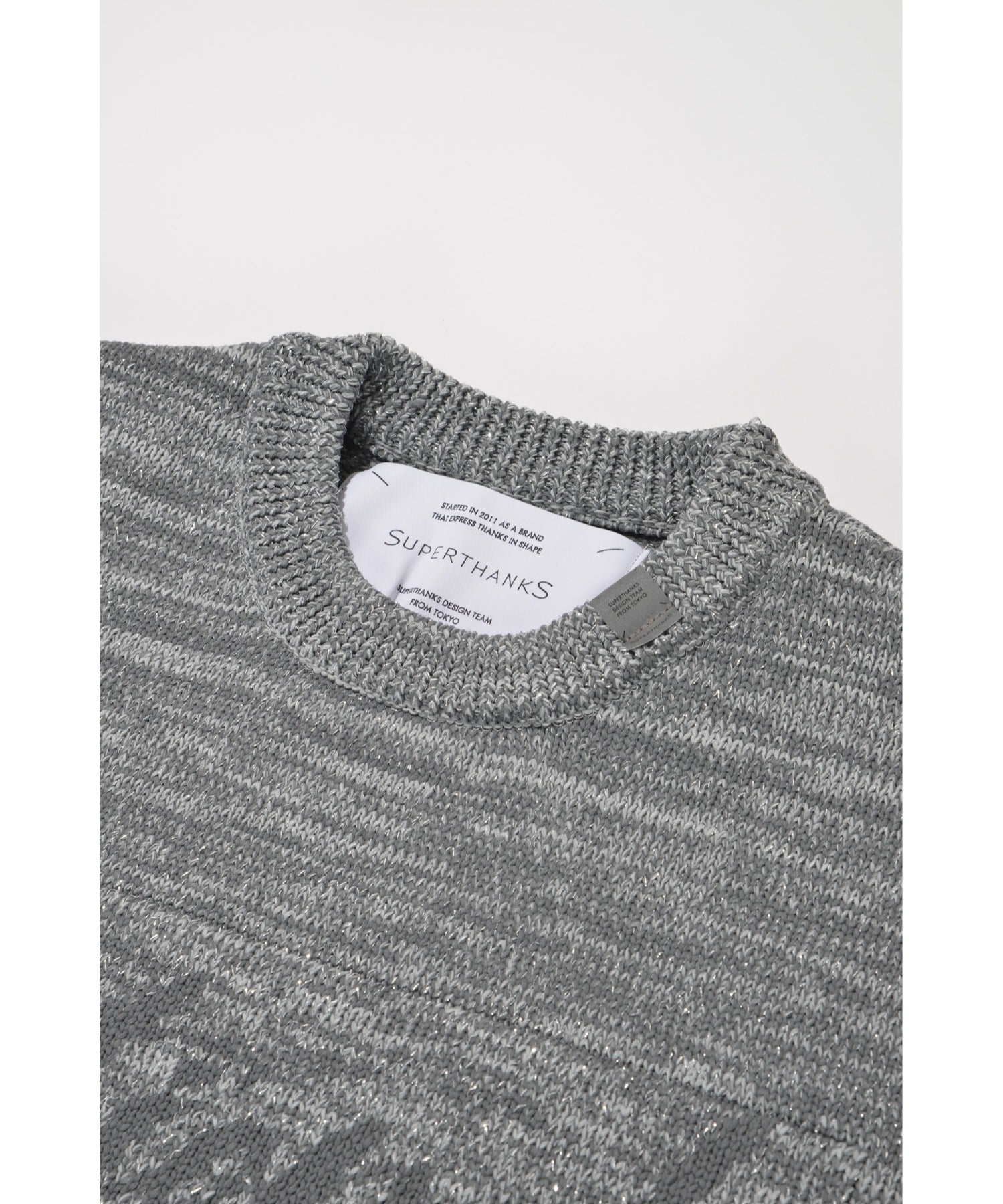 Glitter mix crew-neck knit - black mix