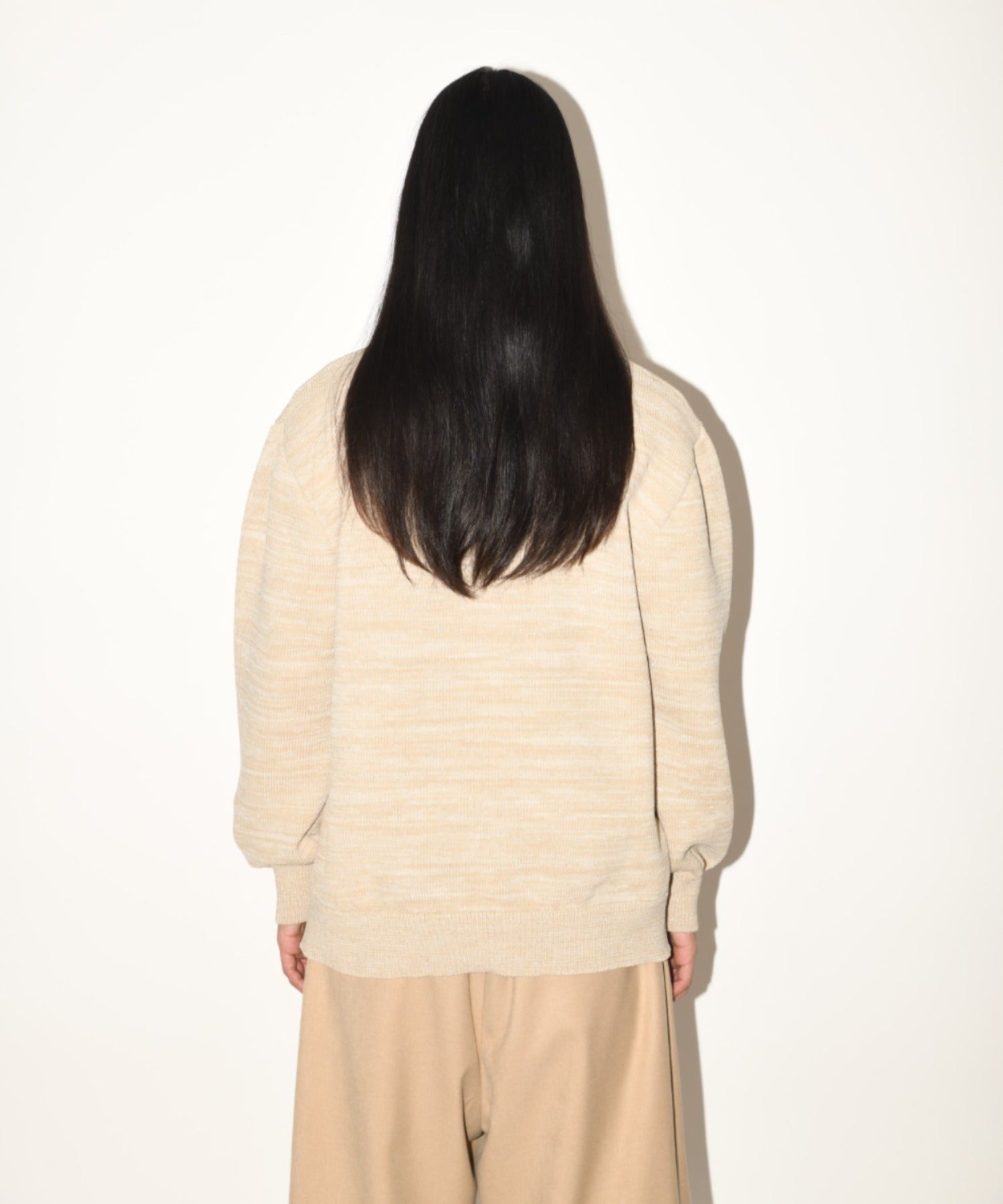 Glitter mix crew-neck knit - black mix