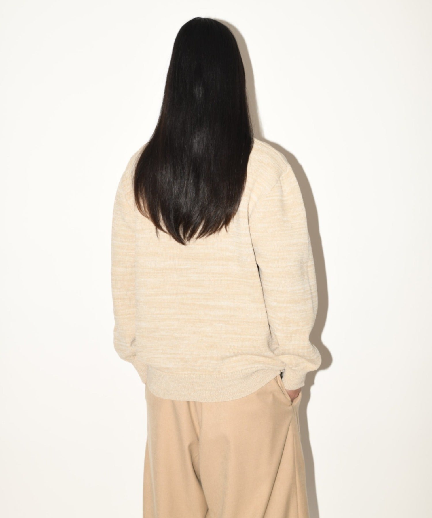 Glitter mix crew-neck knit - black mix