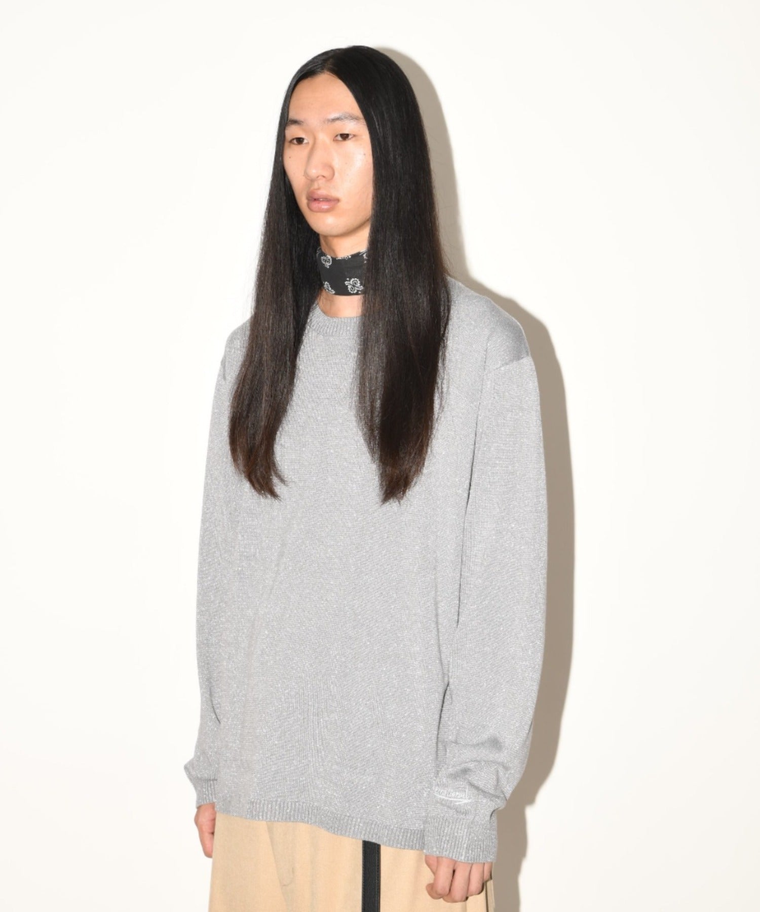 Glitter mix long-sleeve knit - gray mix