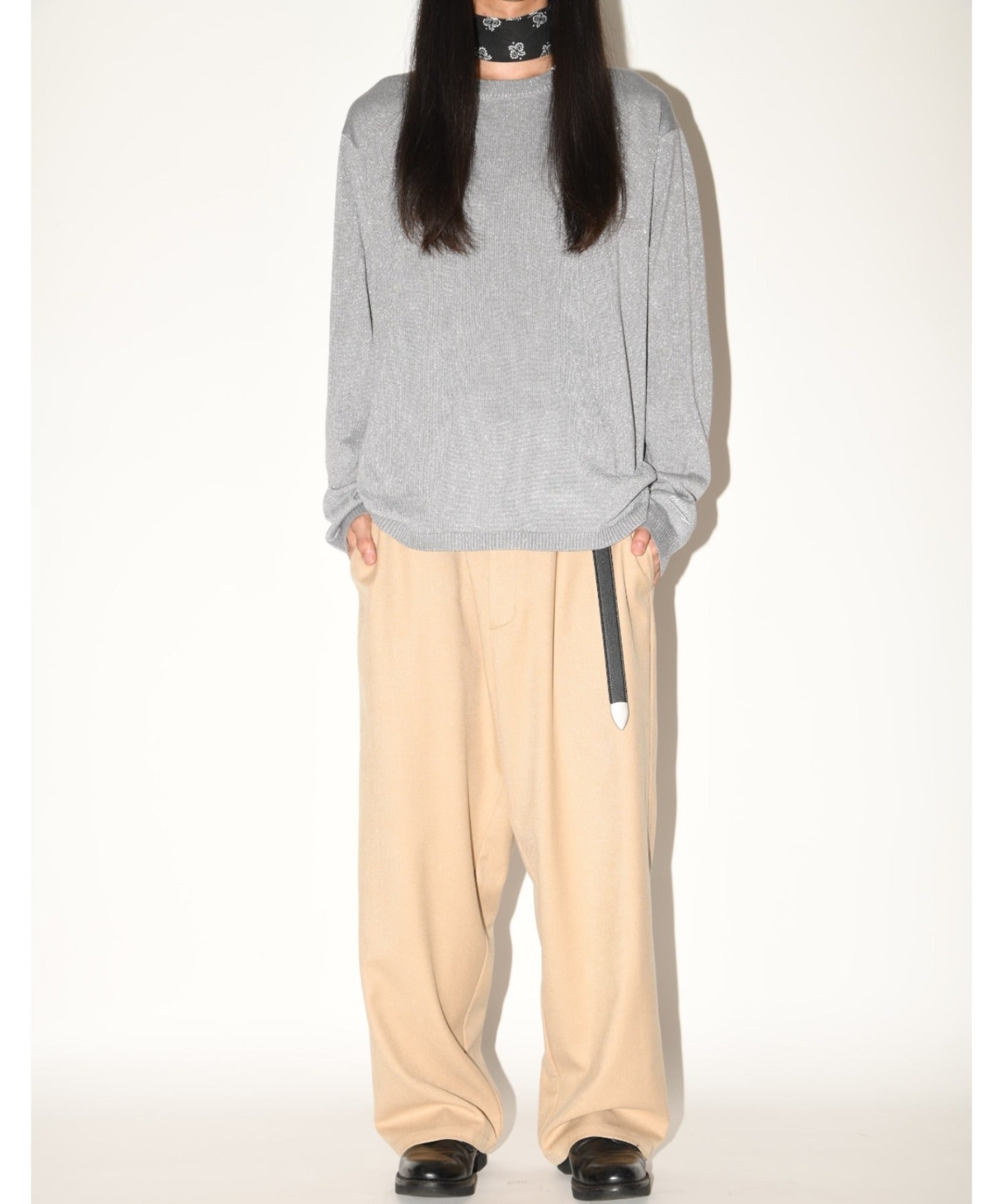 Glitter mix long-sleeve knit - gray mix
