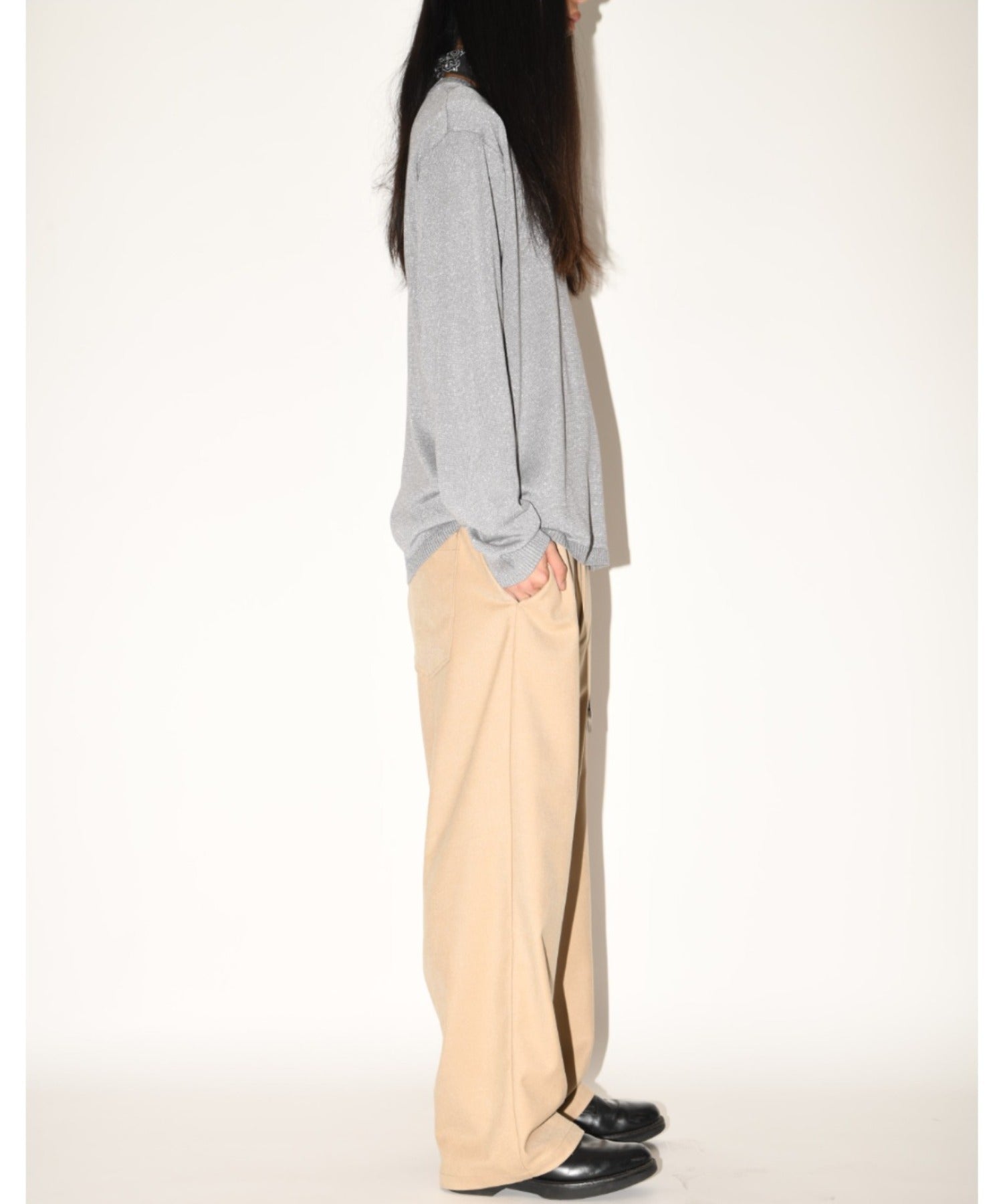 Glitter mix long-sleeve knit - gray mix