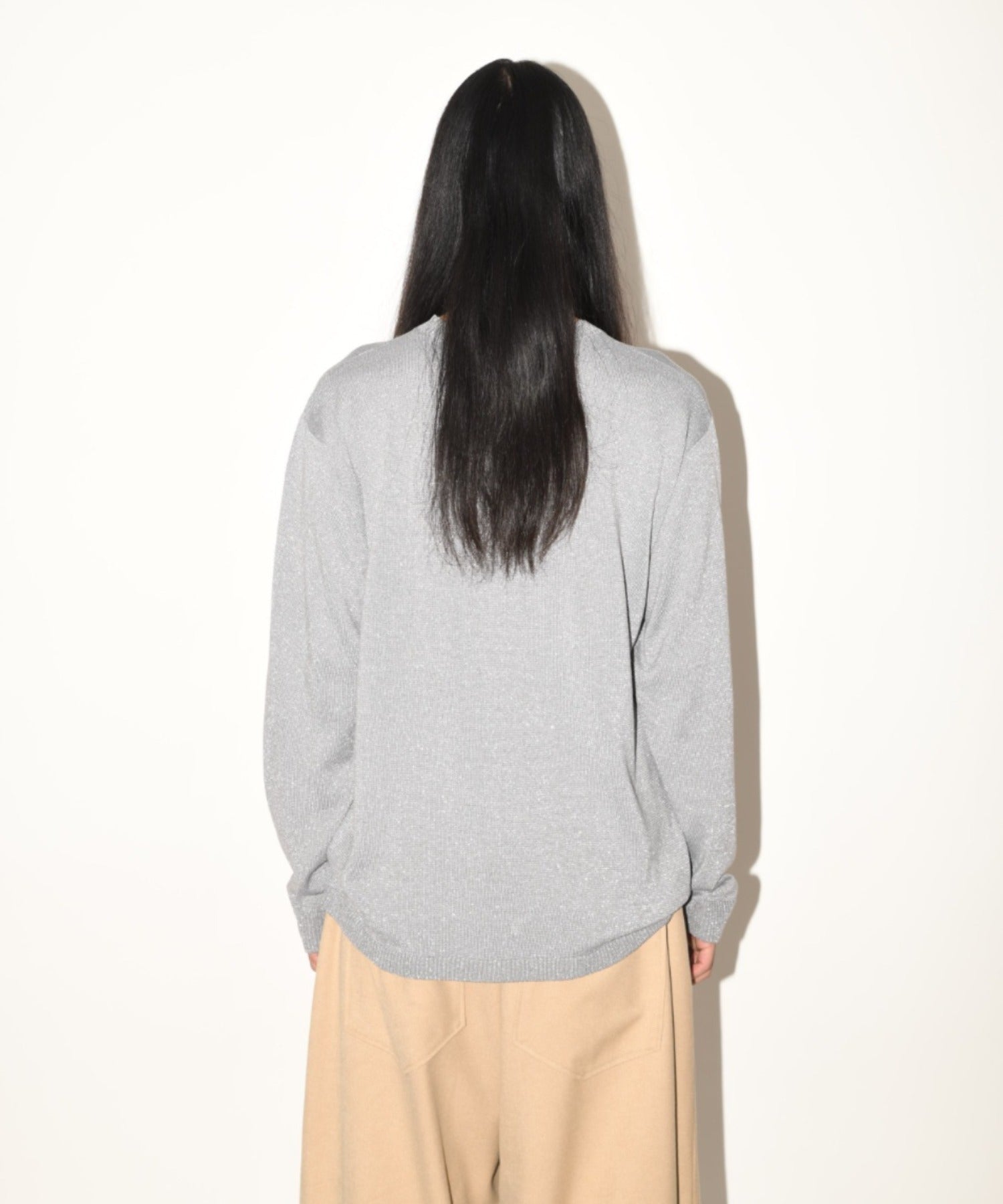 Glitter mix long-sleeve knit - gray mix
