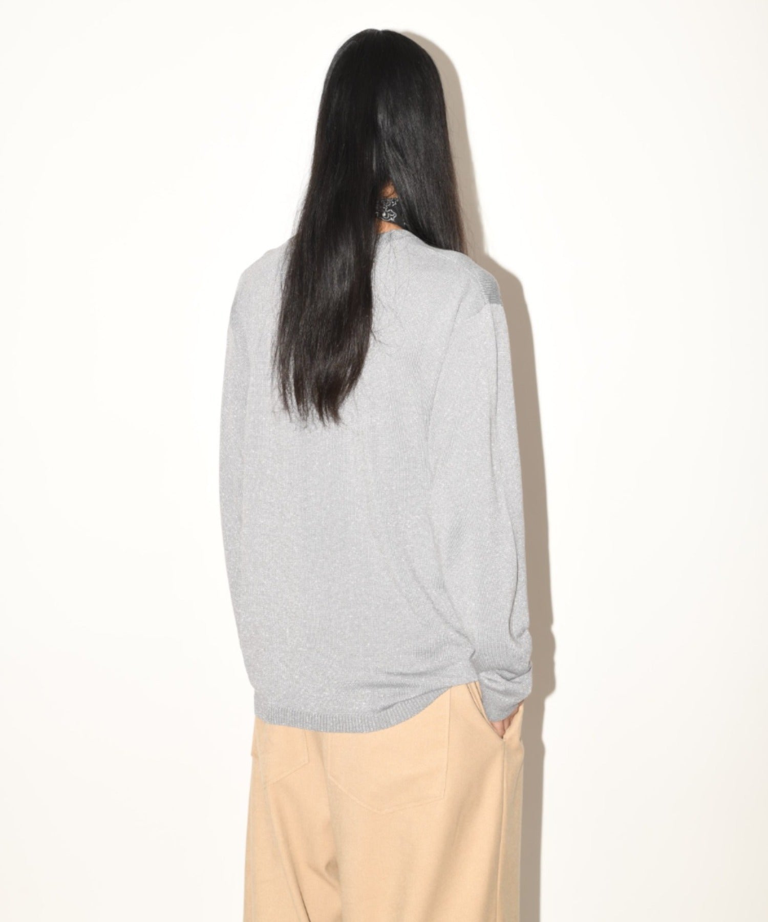 Glitter mix long-sleeve knit - gray mix