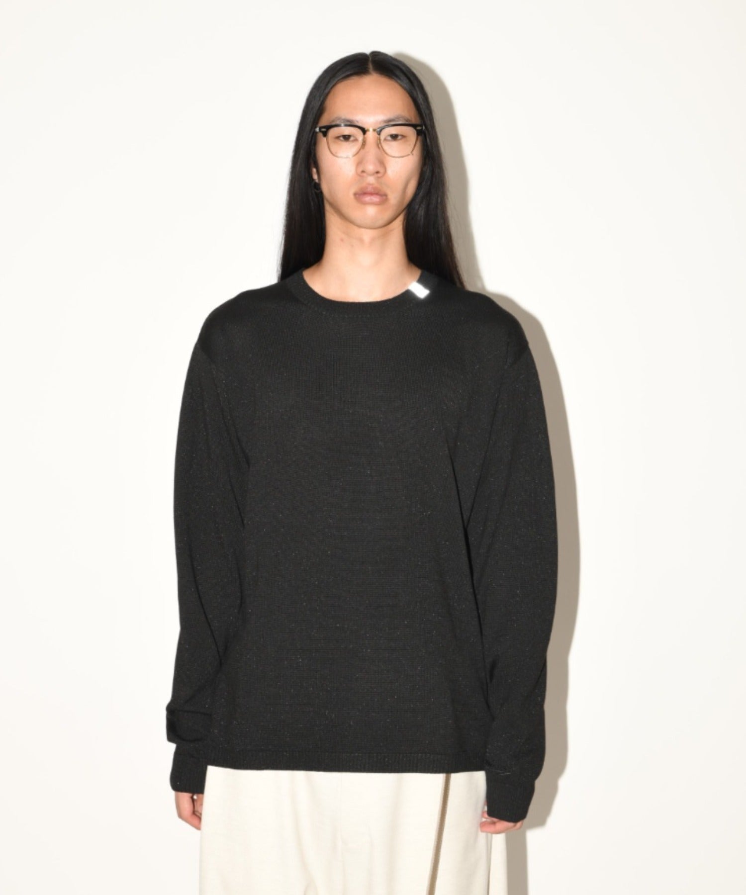 Glitter mix long-sleeve knit - gray mix