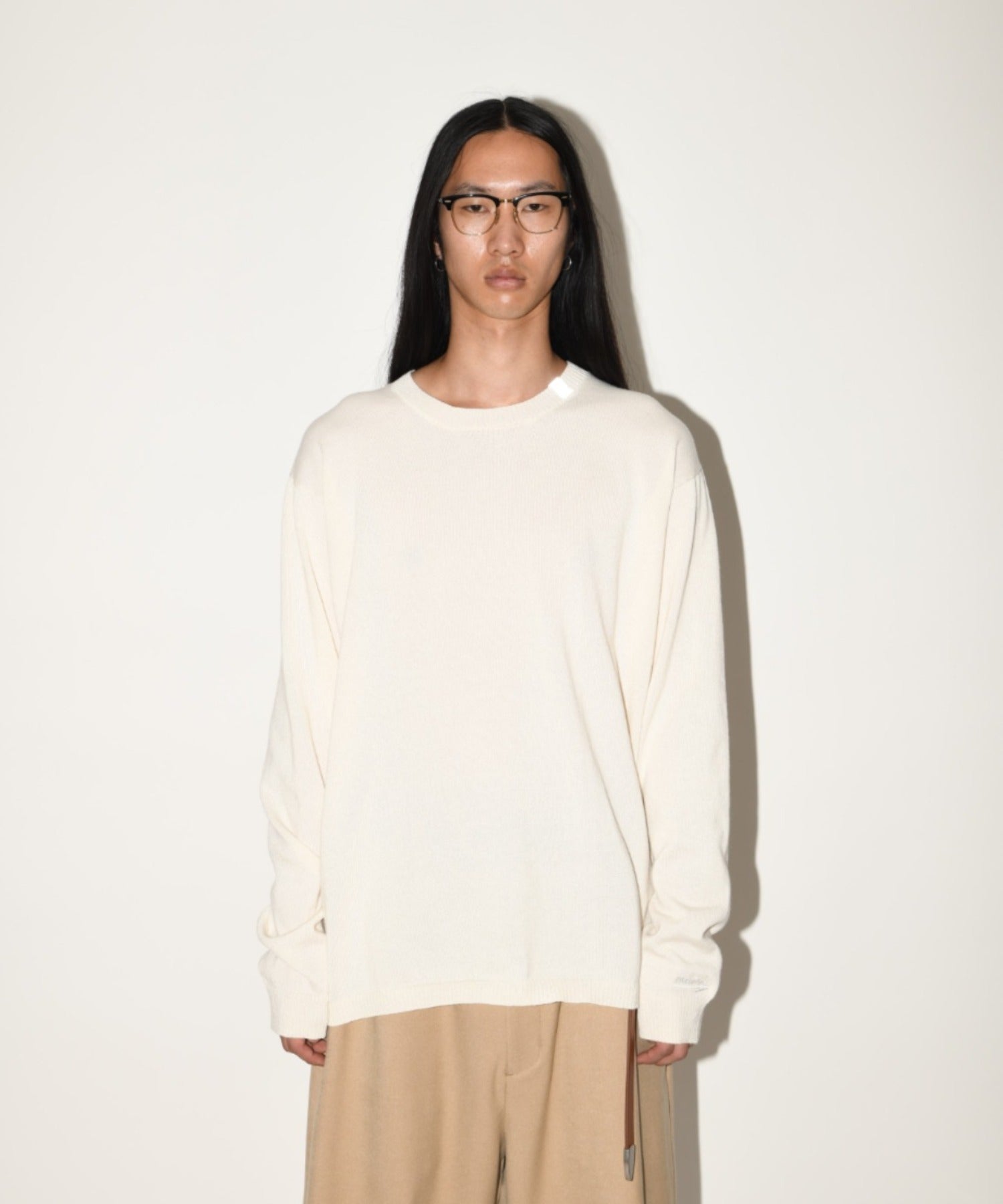 Glitter mix long-sleeve knit - gray mix