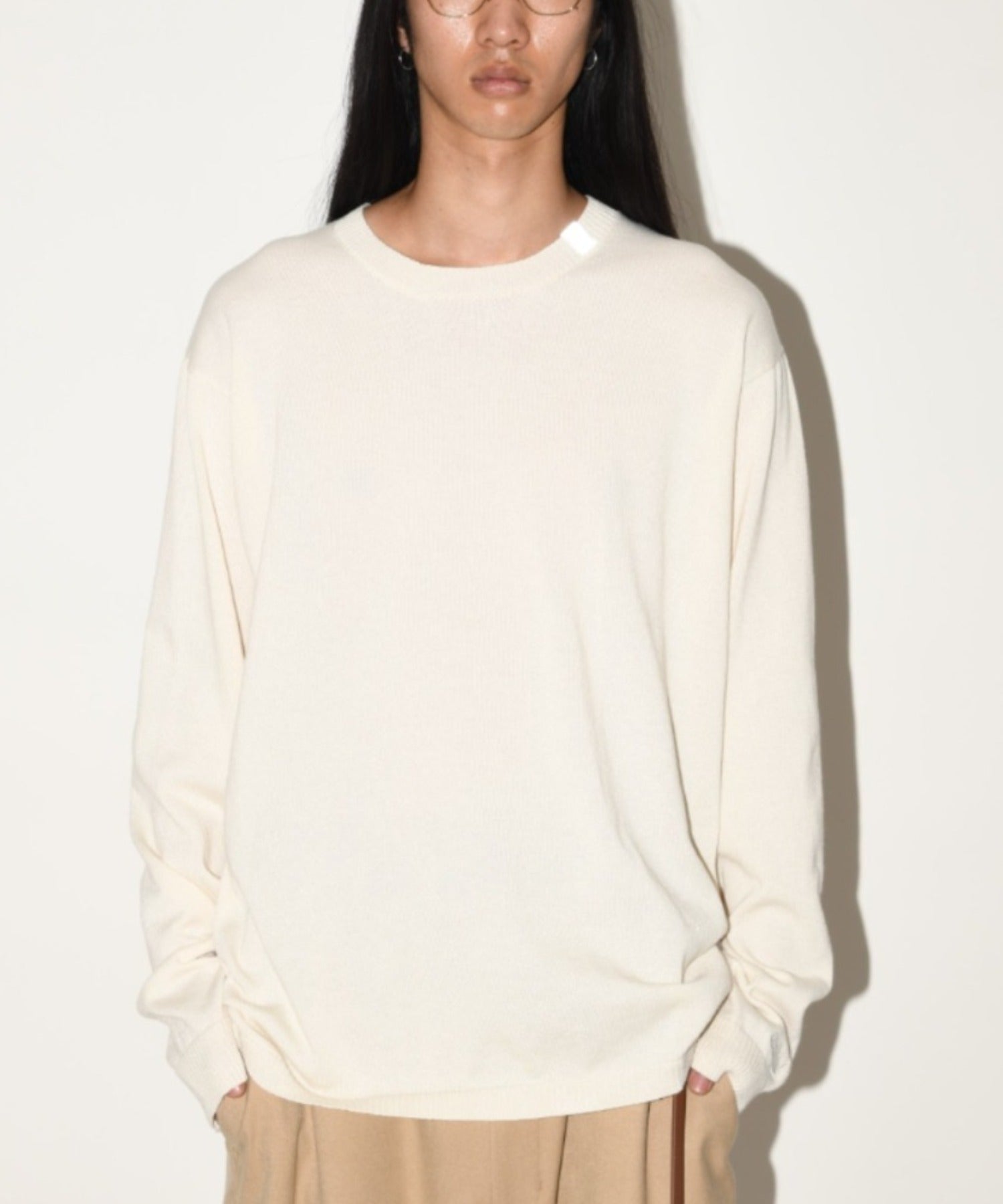 Glitter mix long-sleeve knit - gray mix