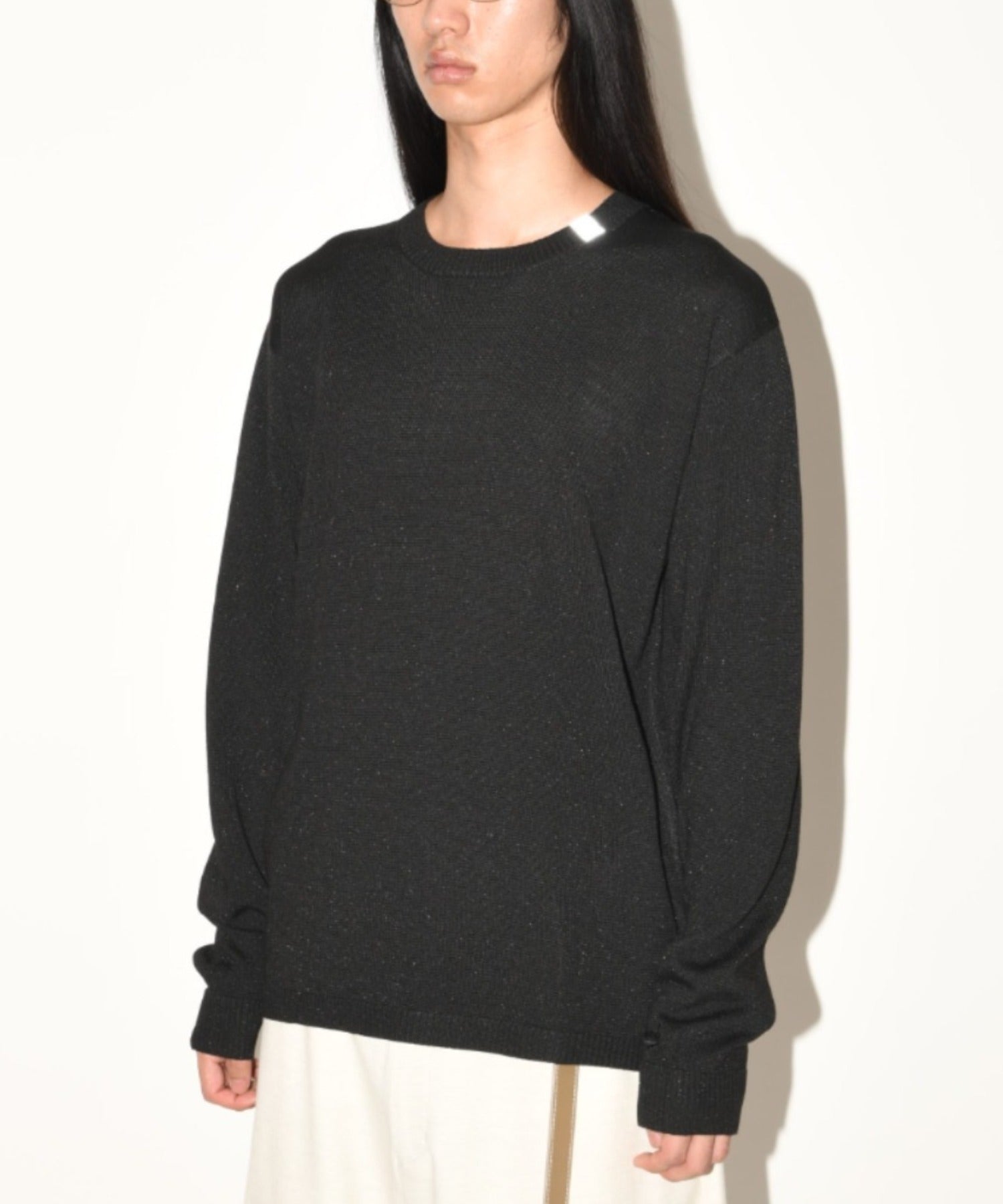 Glitter mix long-sleeve knit - gray mix