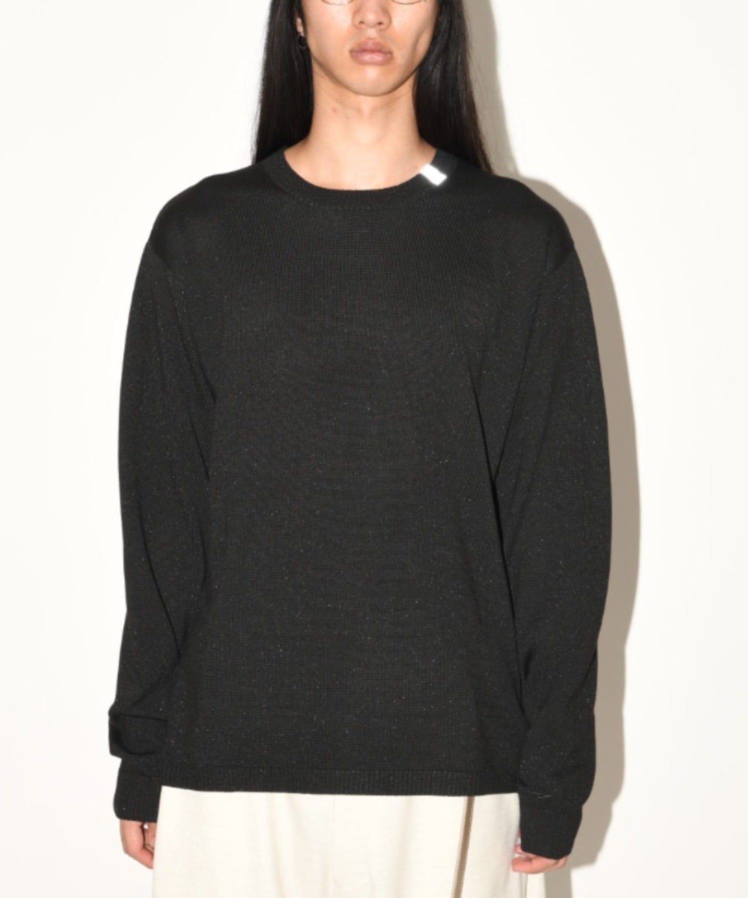 Glitter mix long-sleeve knit - gray mix