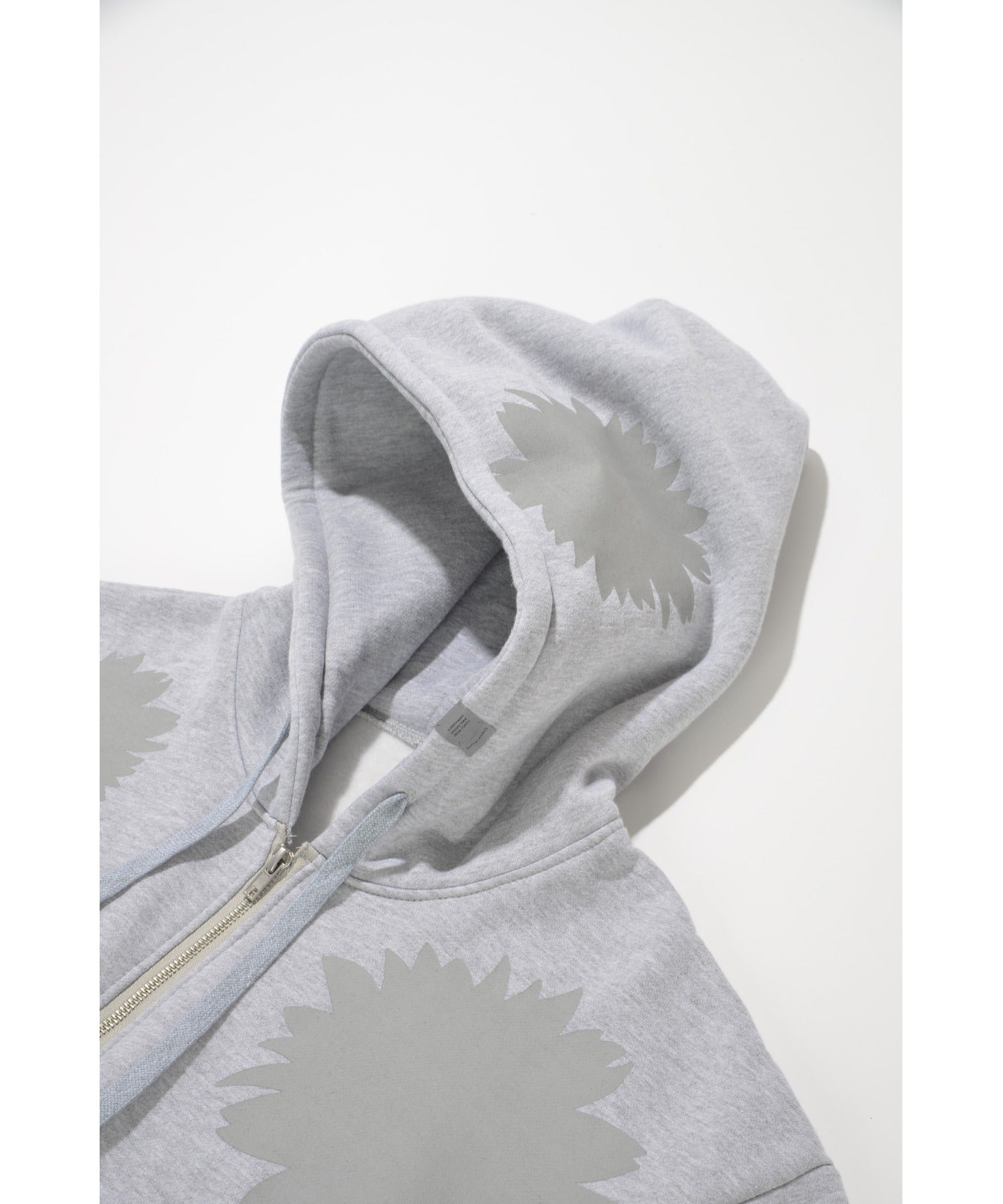 Flower sweat zip-hoodie - c.gray