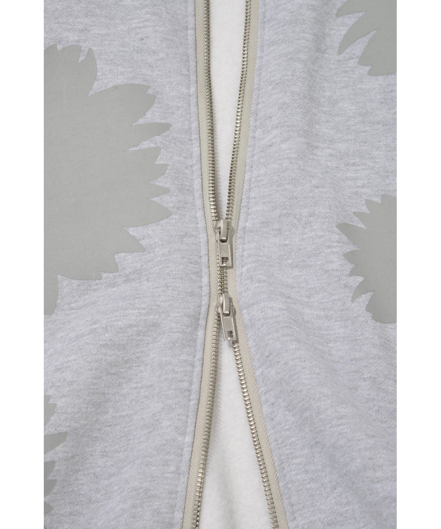Flower sweat zip-hoodie - ash gray
