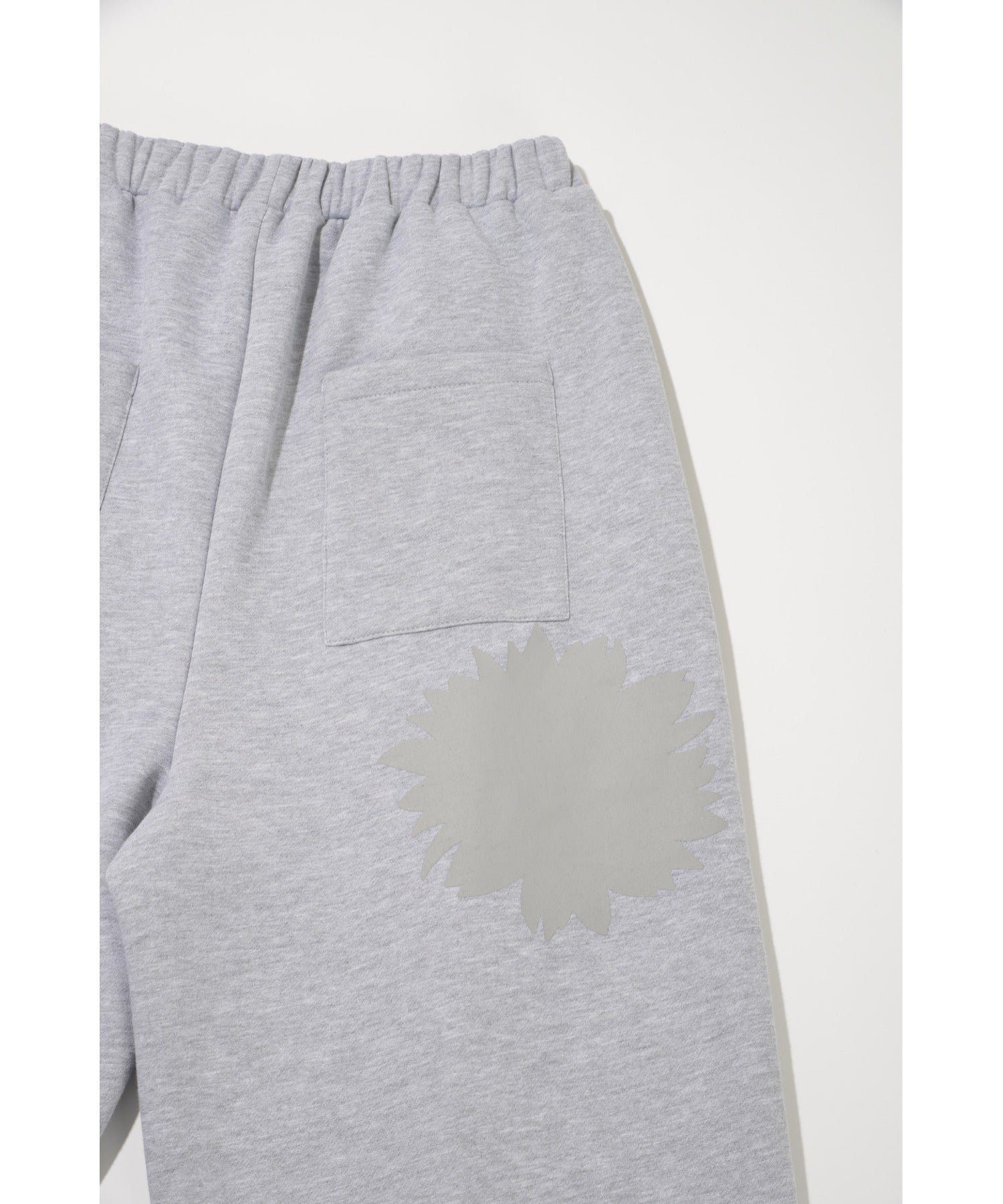 Flower sweat cropped wide trousers - ash gray