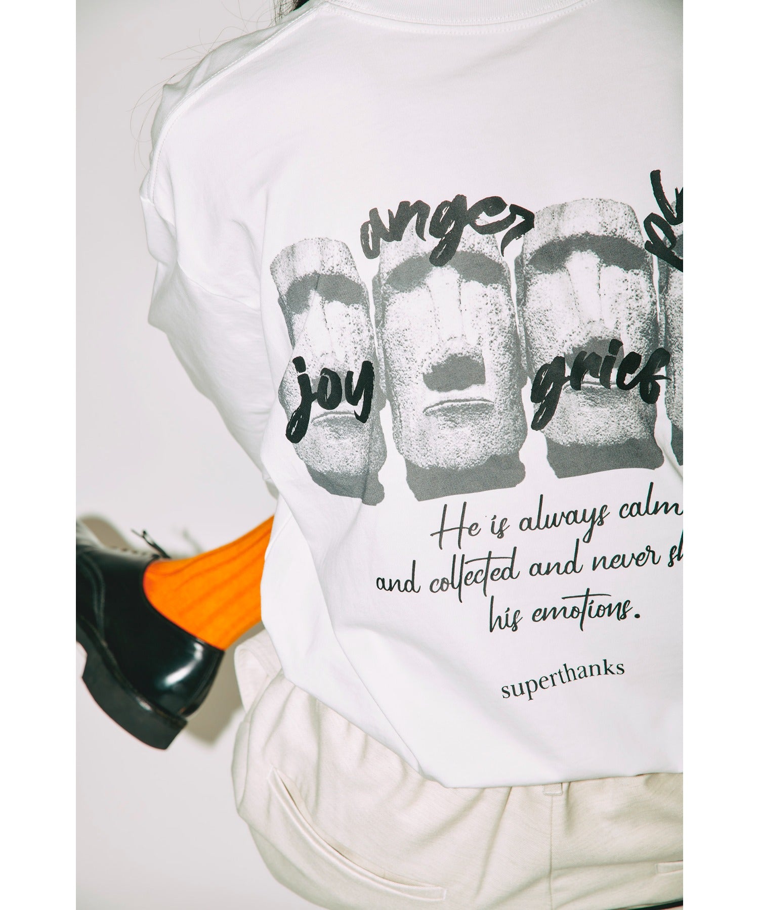 "kidoairaku"L/S T-shirt - white