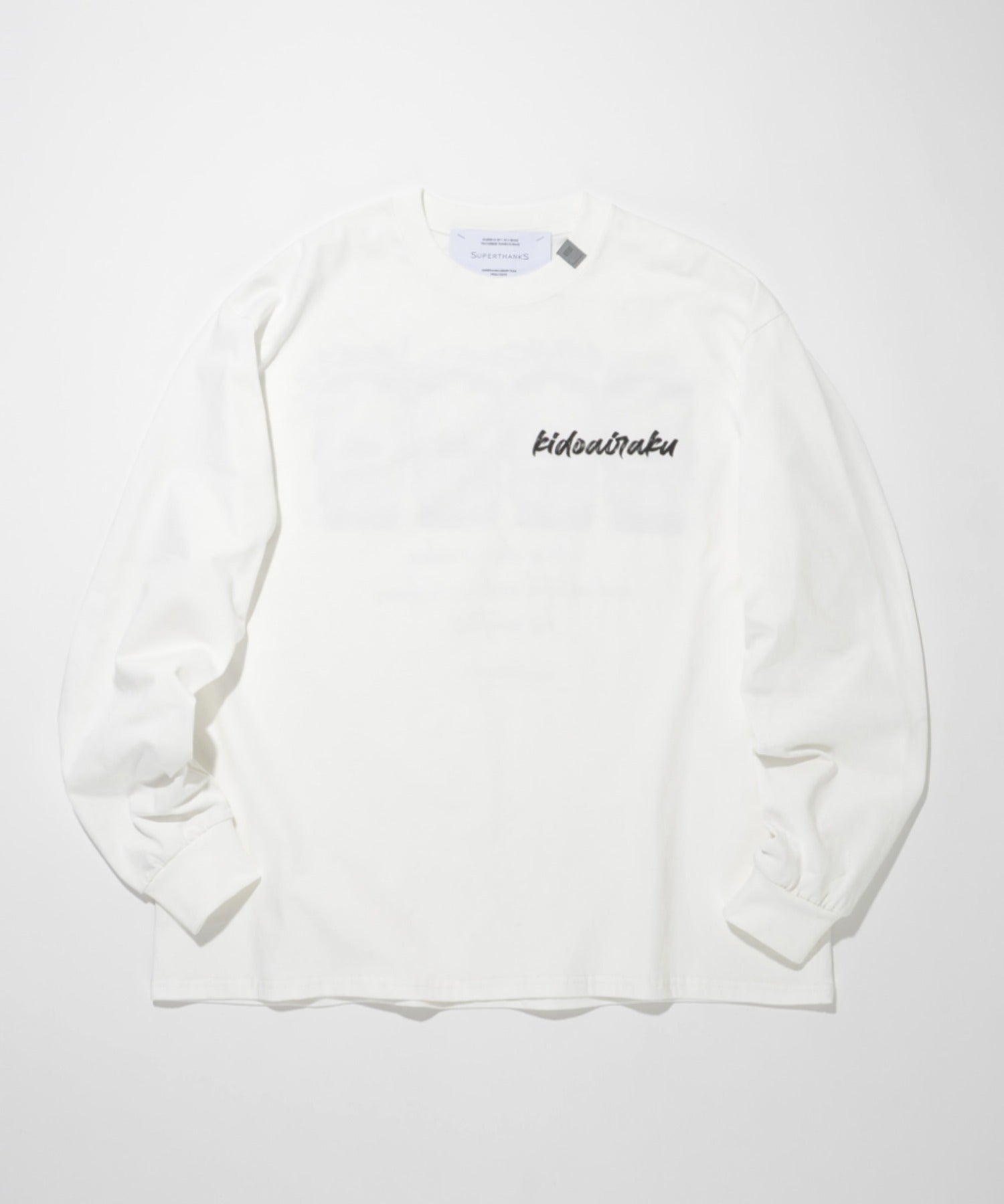 "kidoairaku"L/S T-shirt - white