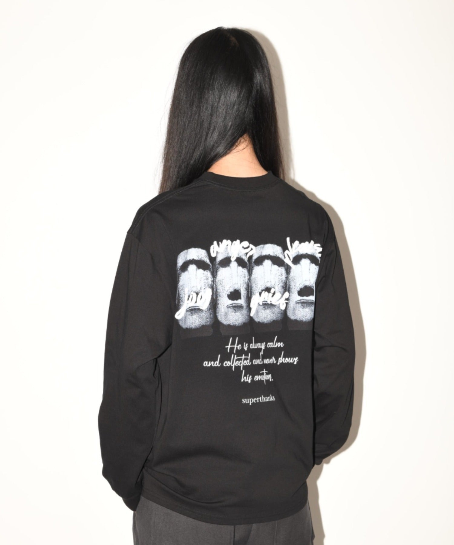 "kidoairaku"L/S T-shirt - white