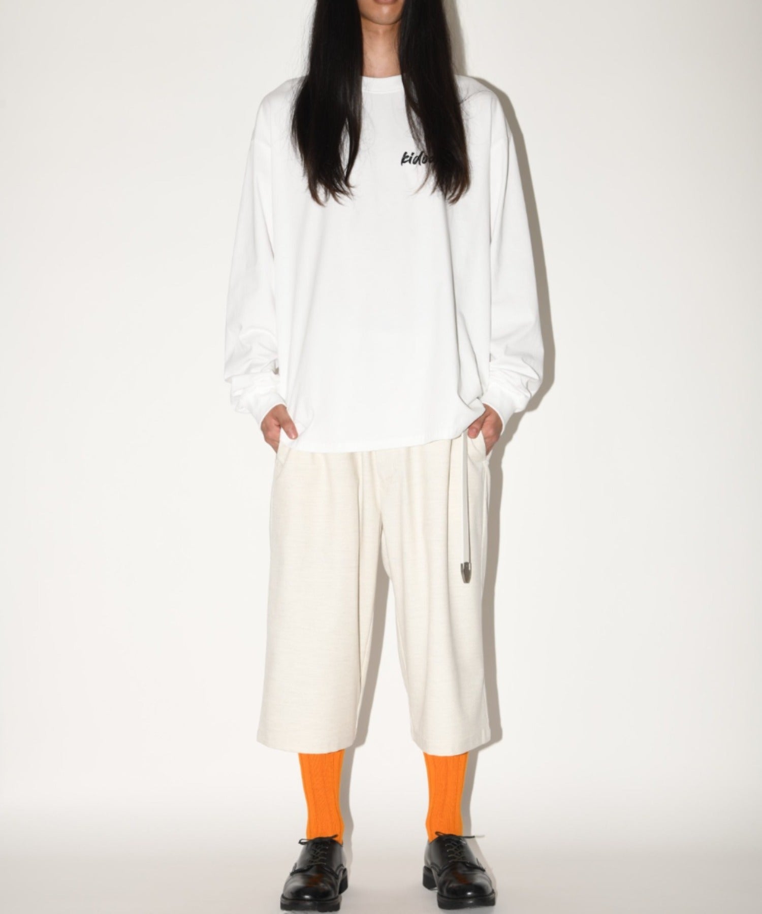 "kidoairaku"L/S T-shirt - white