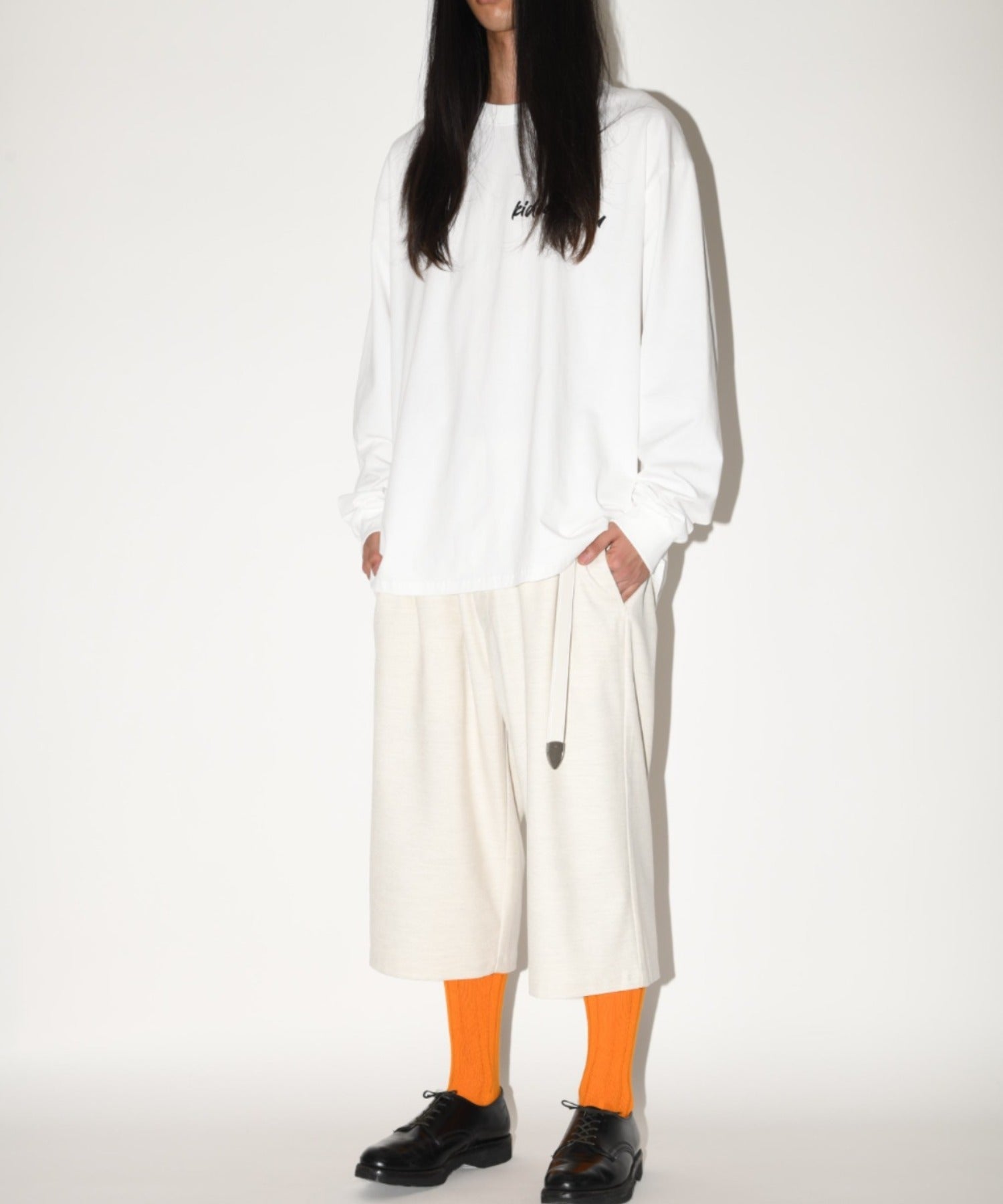 "kidoairaku"L/S T-shirt - white