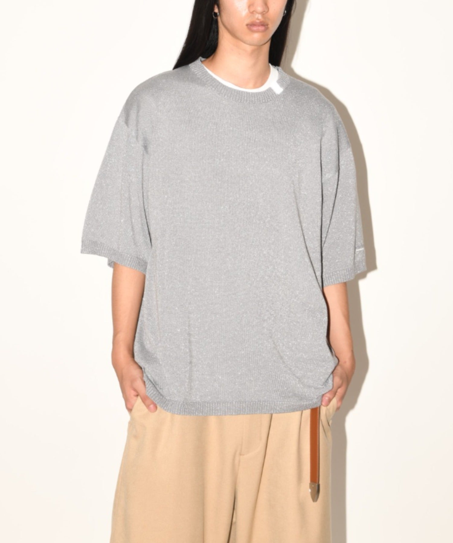 Long narrow belt - white