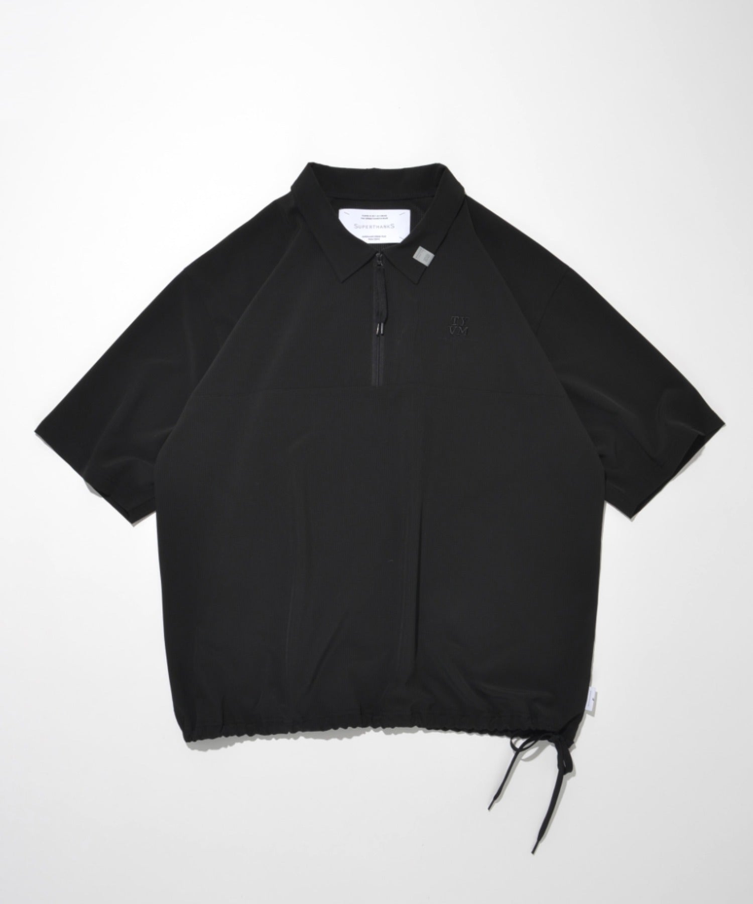 Technical S/S zip-pullover black