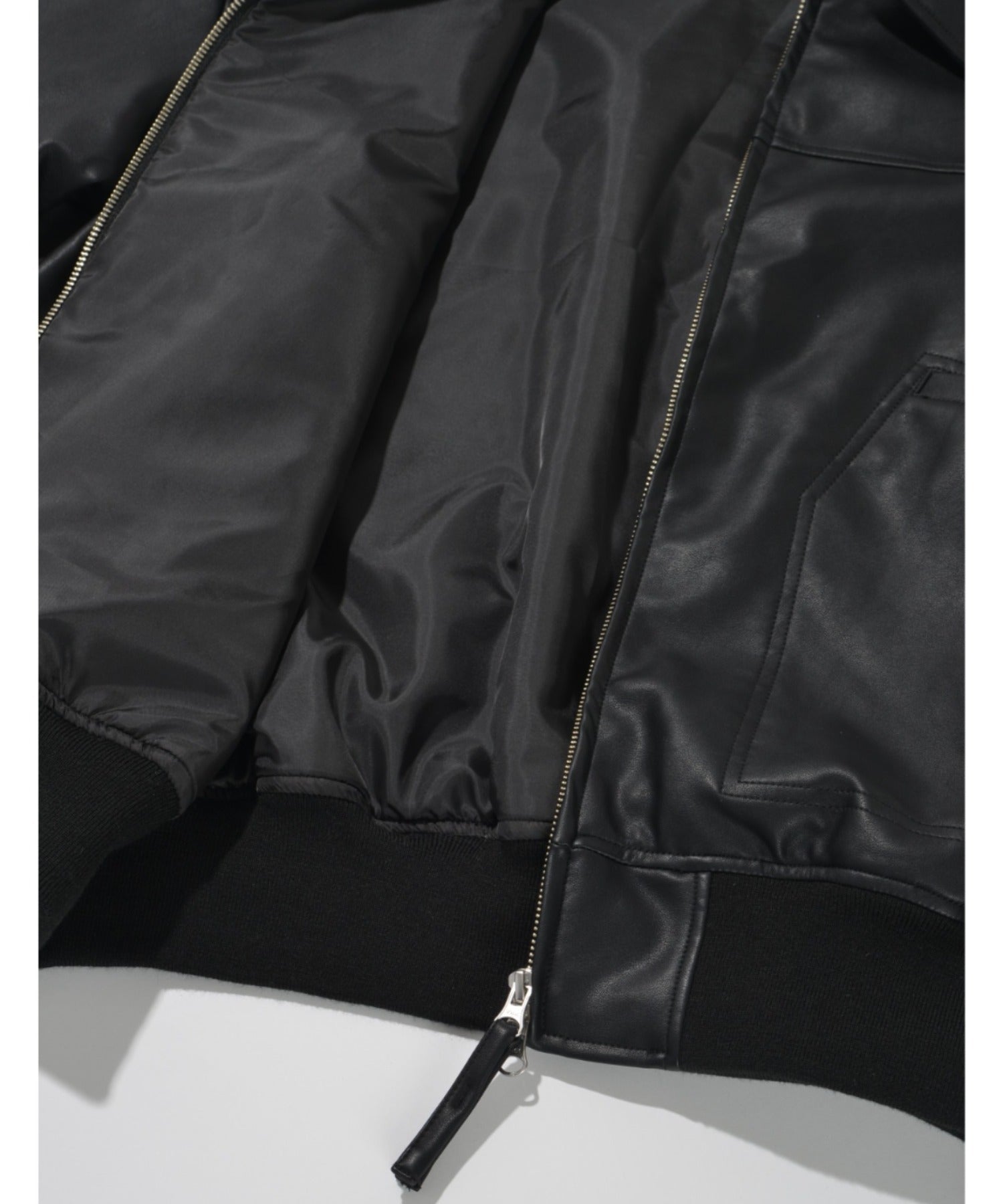 Faux Leather Padded Blouson (CWU-Type) - black